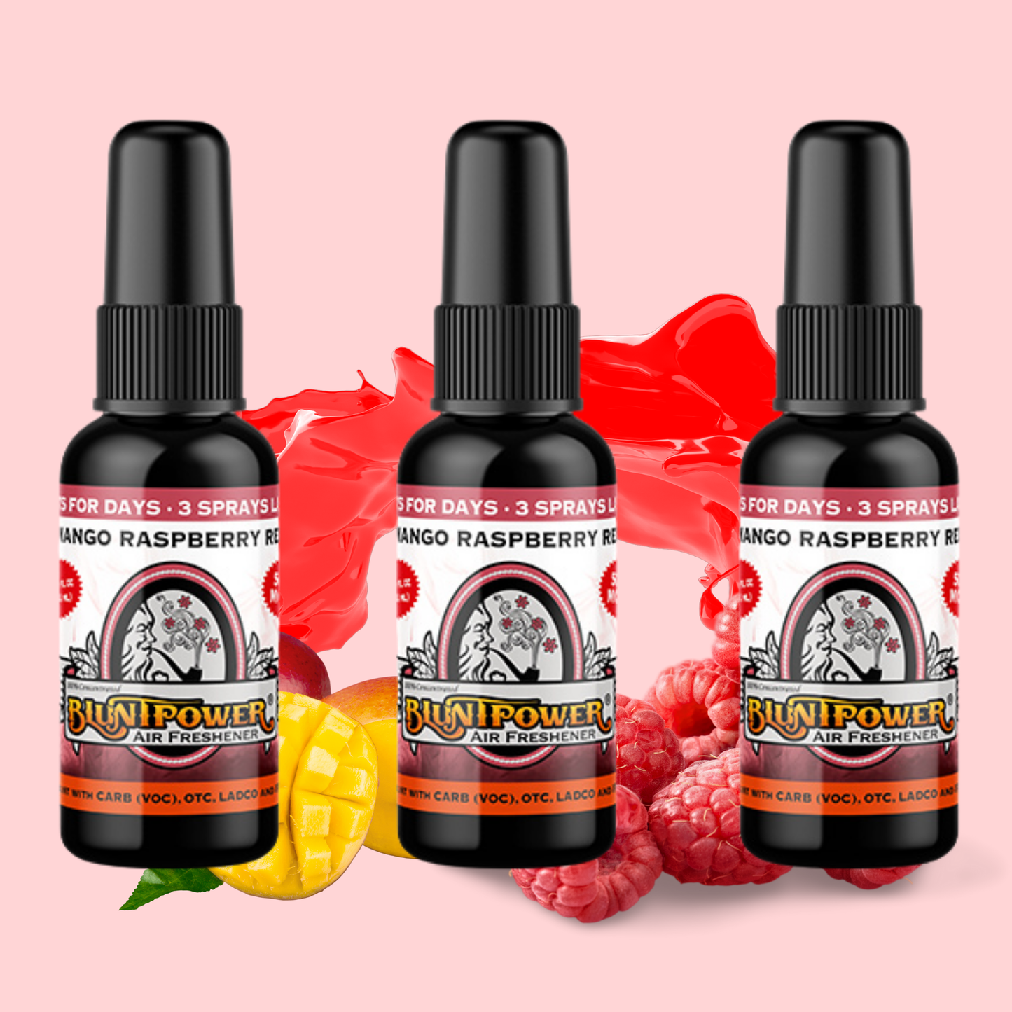 Mango Raspberry Red Air Freshener Bundle (3 Pack) - BluntPower Air Freshener