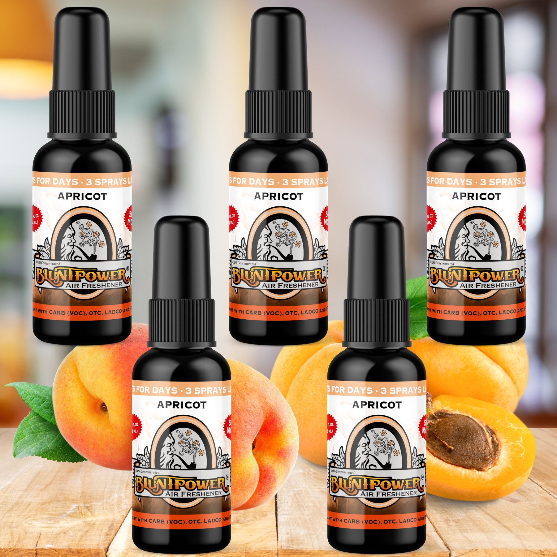 Apricot Spray Air Freshener Bundle (5 Pack) - BluntPower Air Freshener