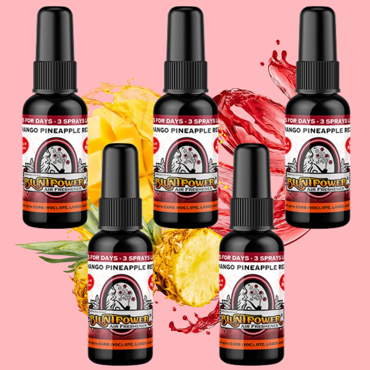 Mango Pineapple Red Air Freshener Bundle (5 Pack) - BluntPower Air Freshener
