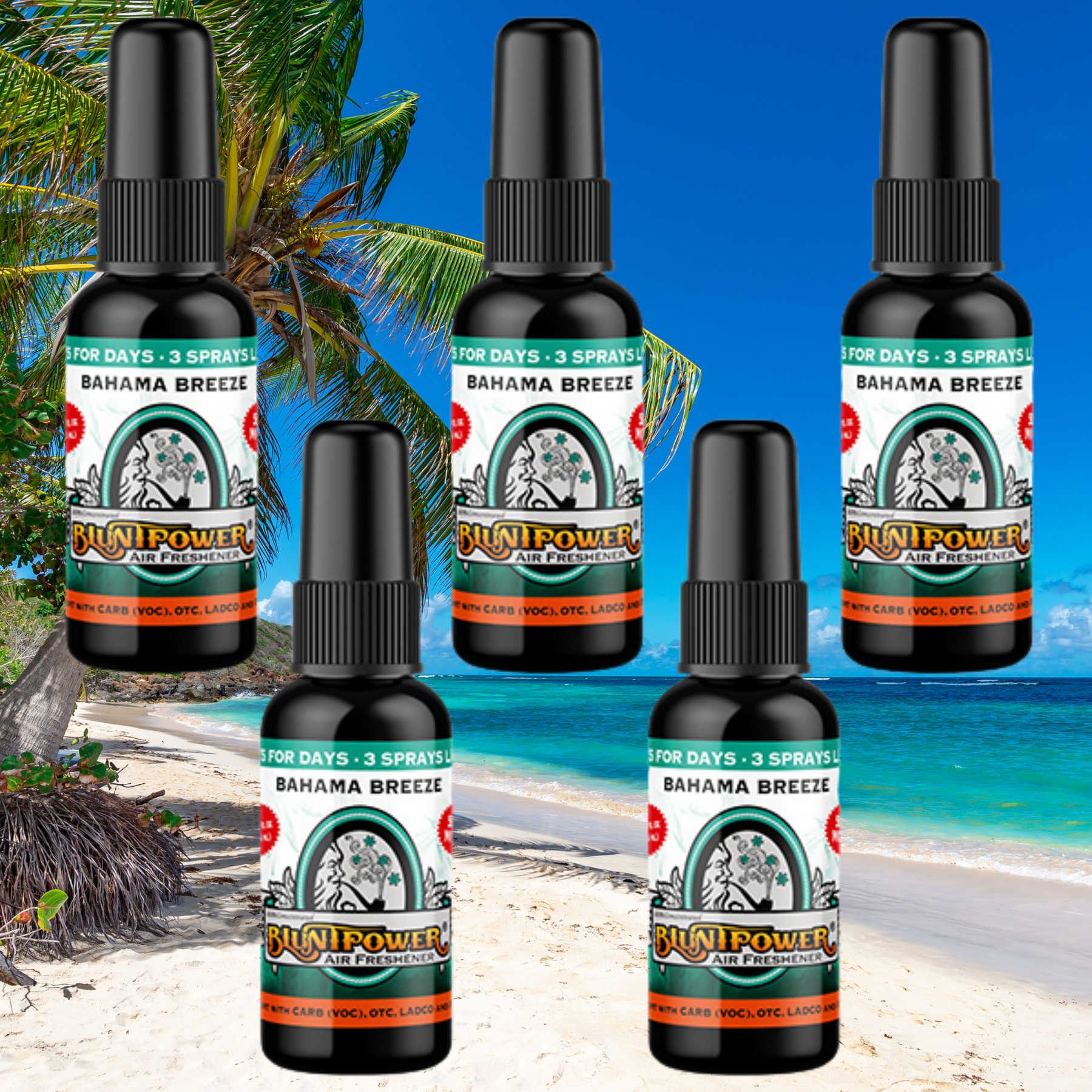 Bahama Breeze Spray Air Freshener Bundle (5 Pack) - BluntPower Air Freshener