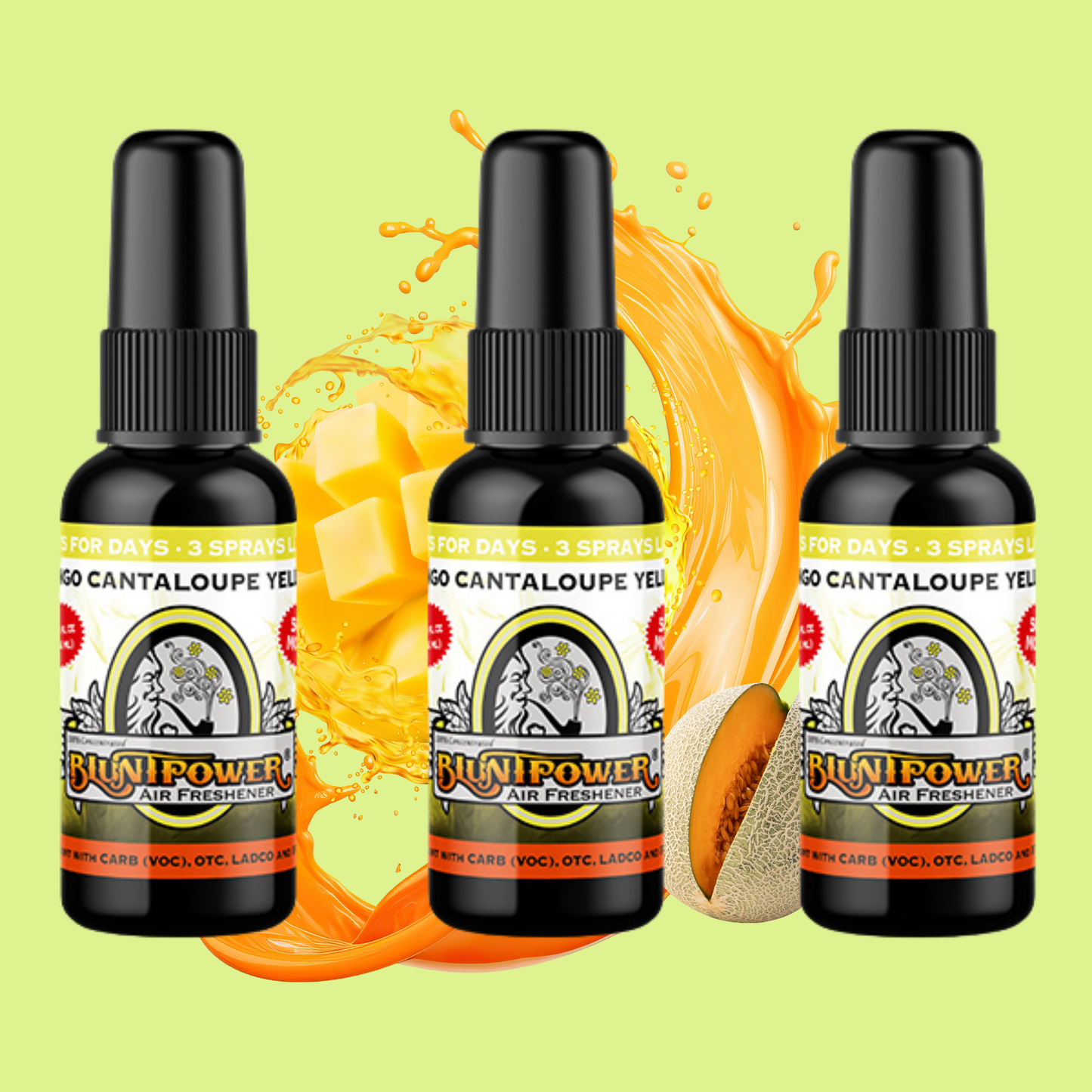 Mango Cantaloupe Yellow Air Freshener Spray - BluntPower Air Freshener