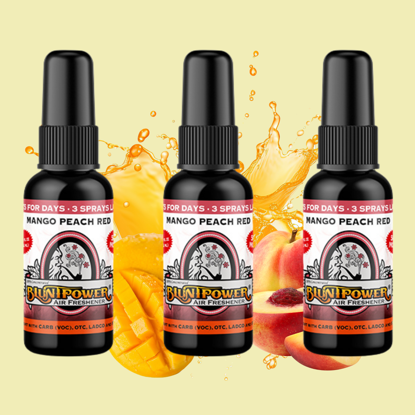 Mango Peach Red Air Freshener Bundle (3 Pack) - BluntPower Air Freshener