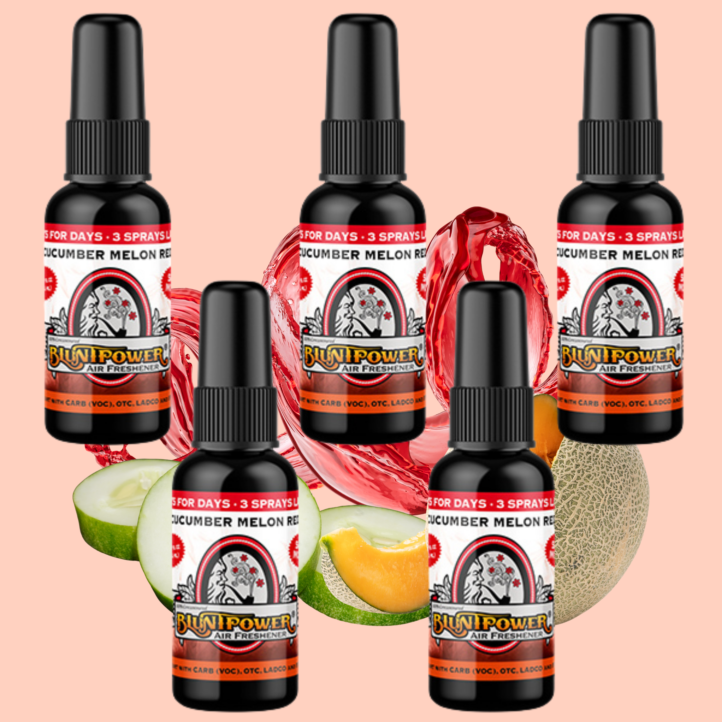 Cucumber Melon Red Air Freshener Spray - BluntPower Air Freshener