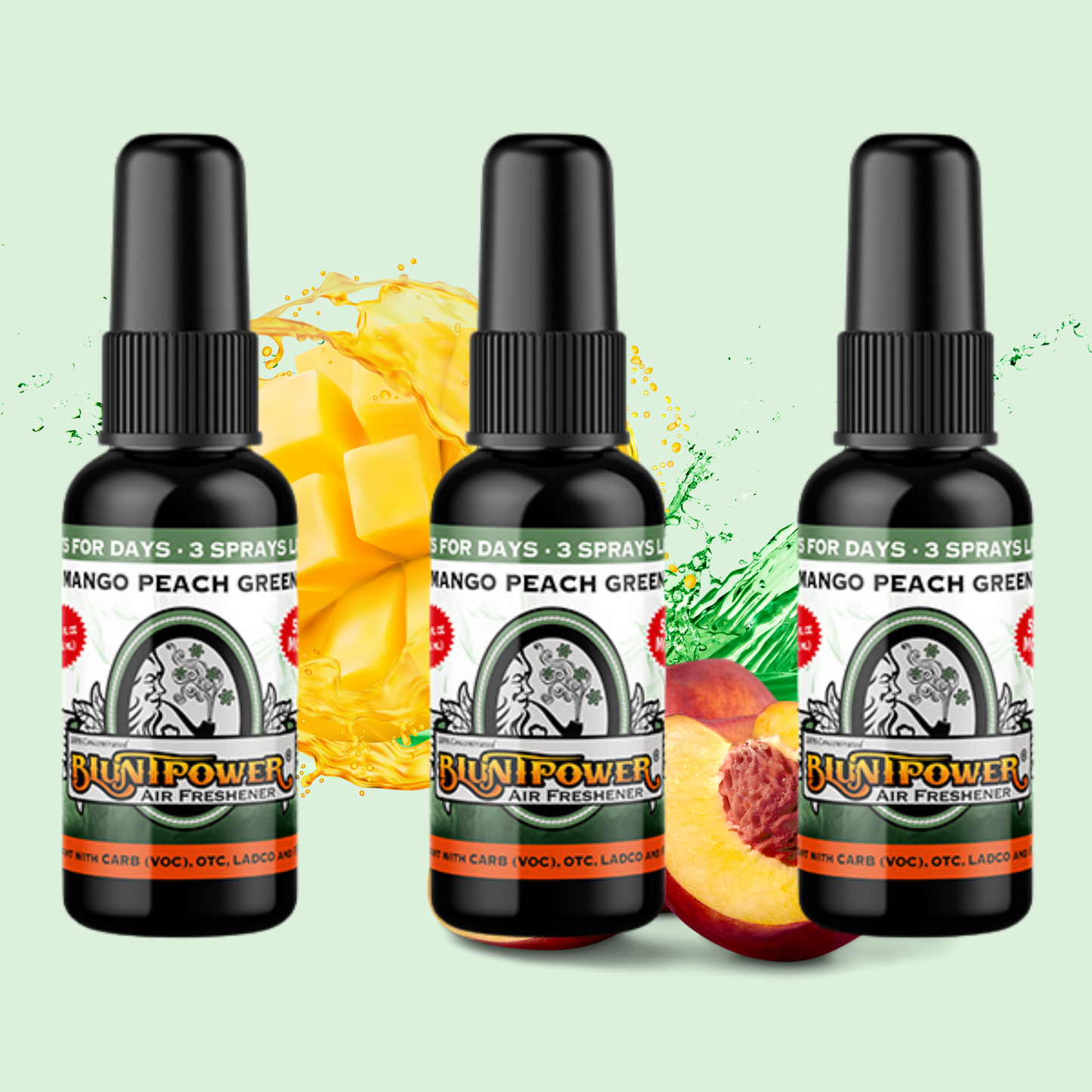 Mango Peach Green Air Freshener Spray - BluntPower Air Freshener