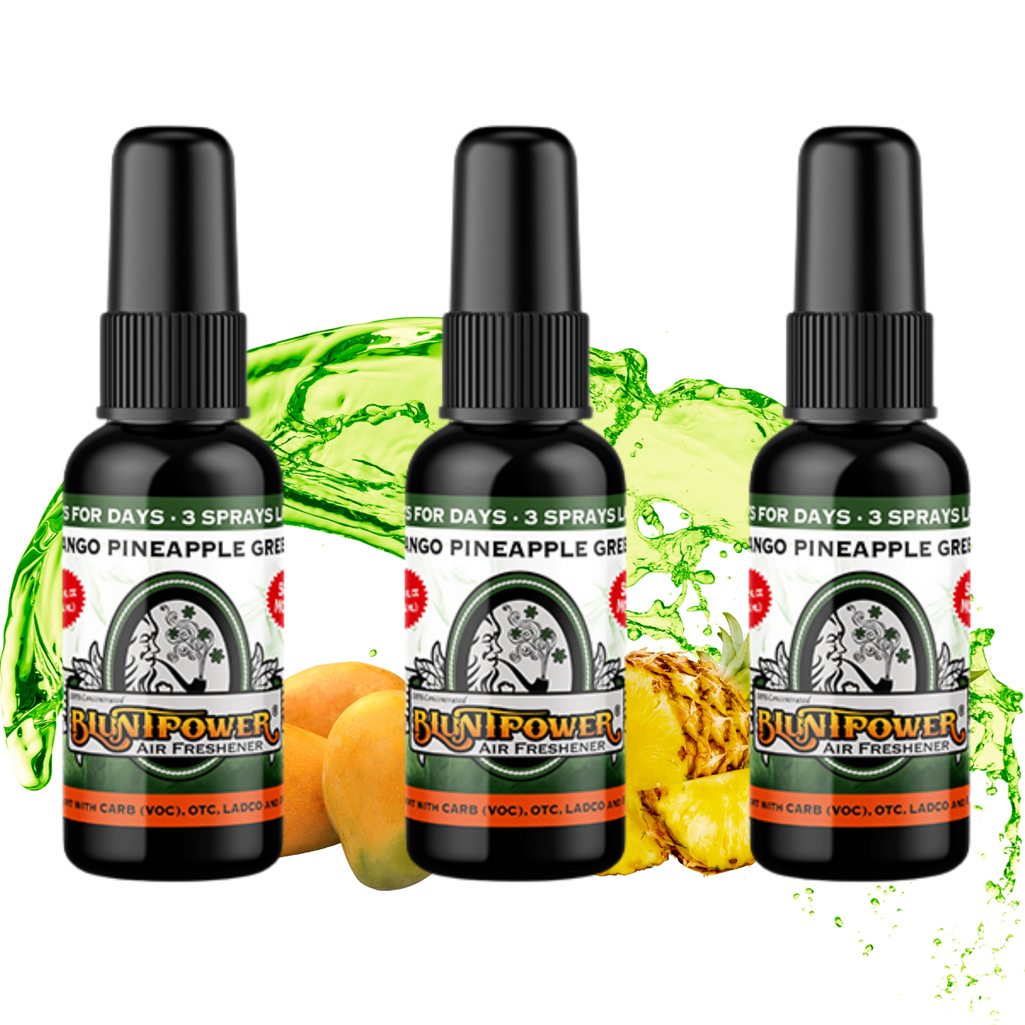 Mango Pineapple Green Air Freshener Bundle (3 Pack) - BluntPower Air Freshener