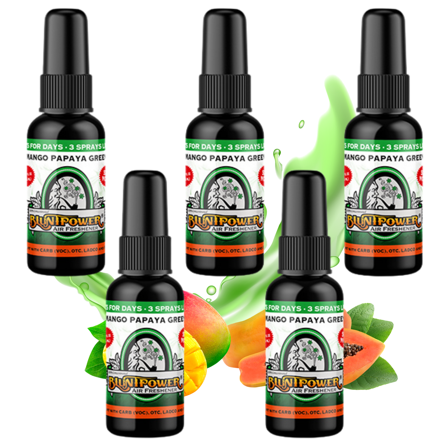 Mango Papaya Green Air Freshener Spray - BluntPower Air Freshener