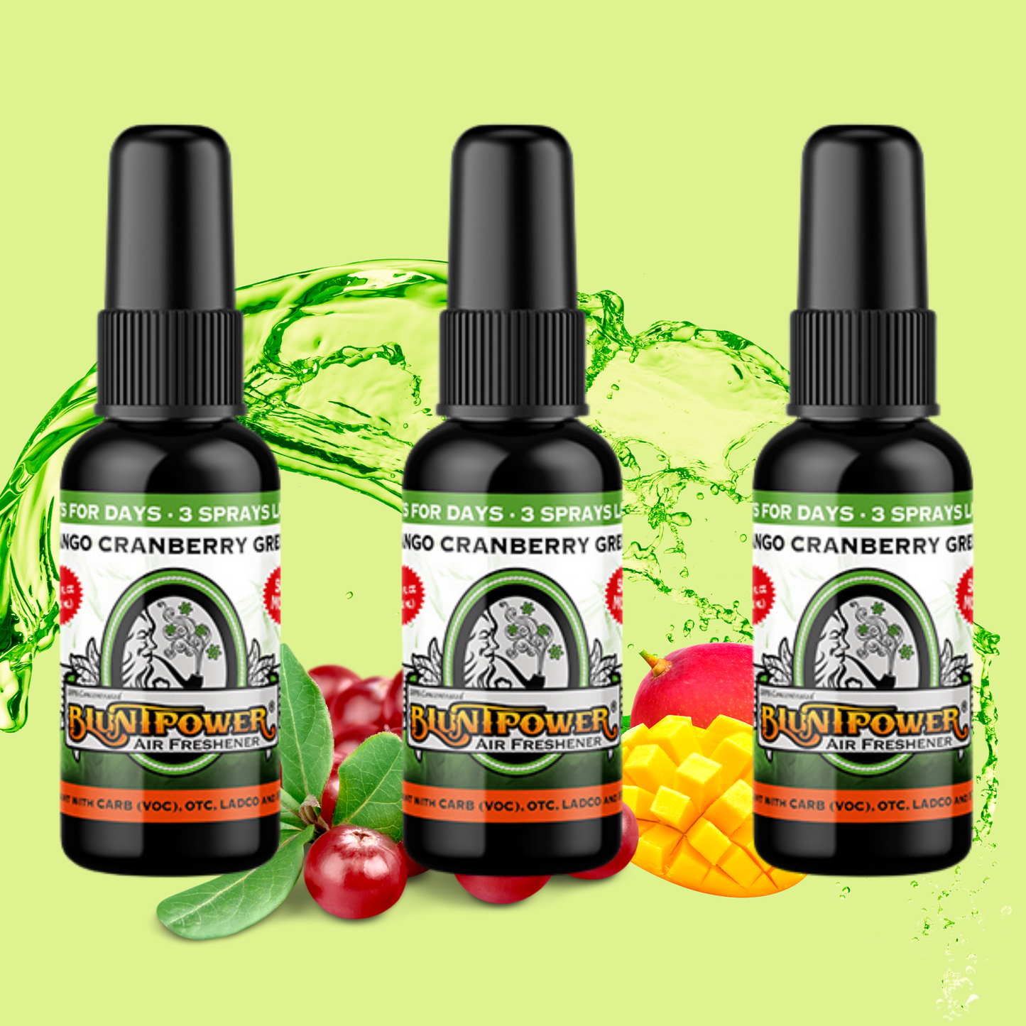 Mango Cranberry Green Air Freshener Spray - BluntPower Air Freshener