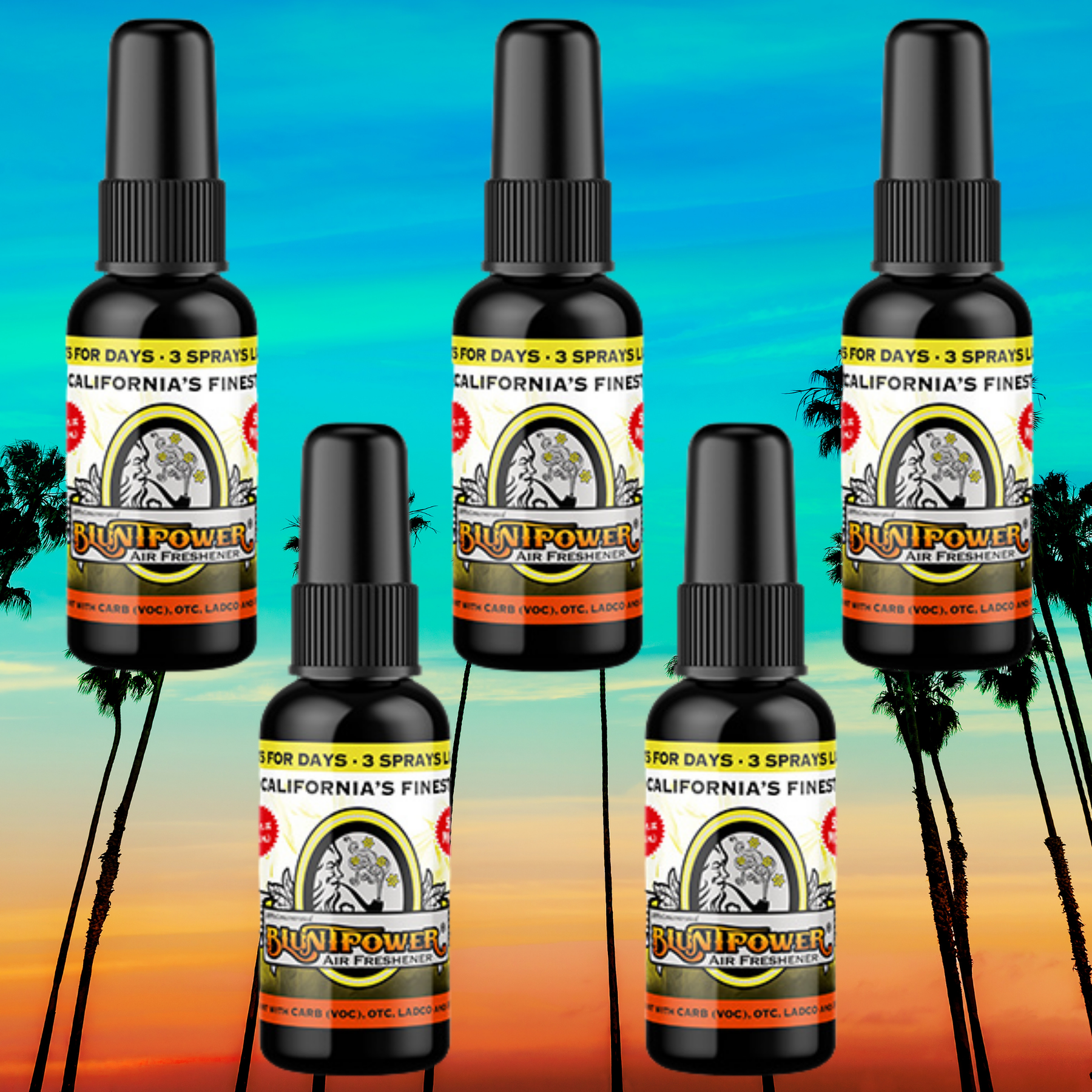 California Finest Spray Air Freshener Bundle (5 Pack) - BluntPower Air Freshener