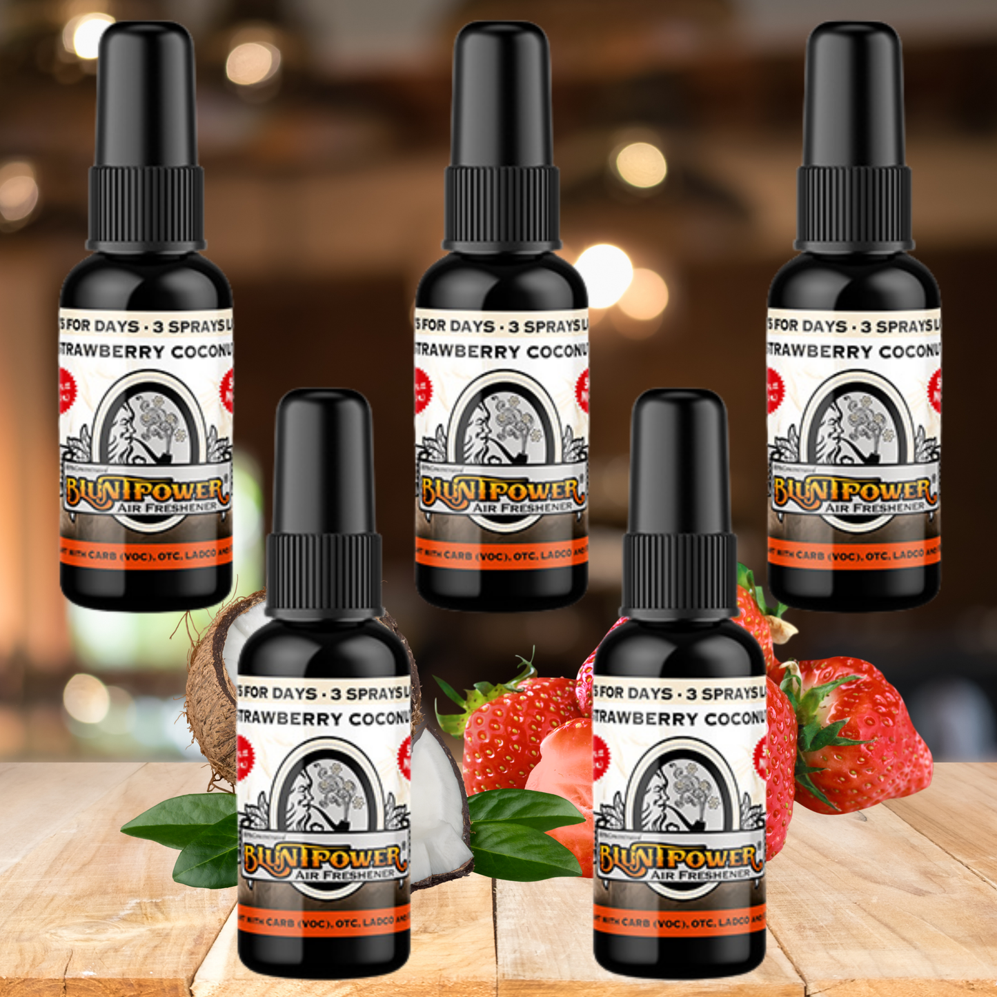 Strawberry Coconut Air Freshener Bundle (5 Pack) - BluntPower Air Freshener