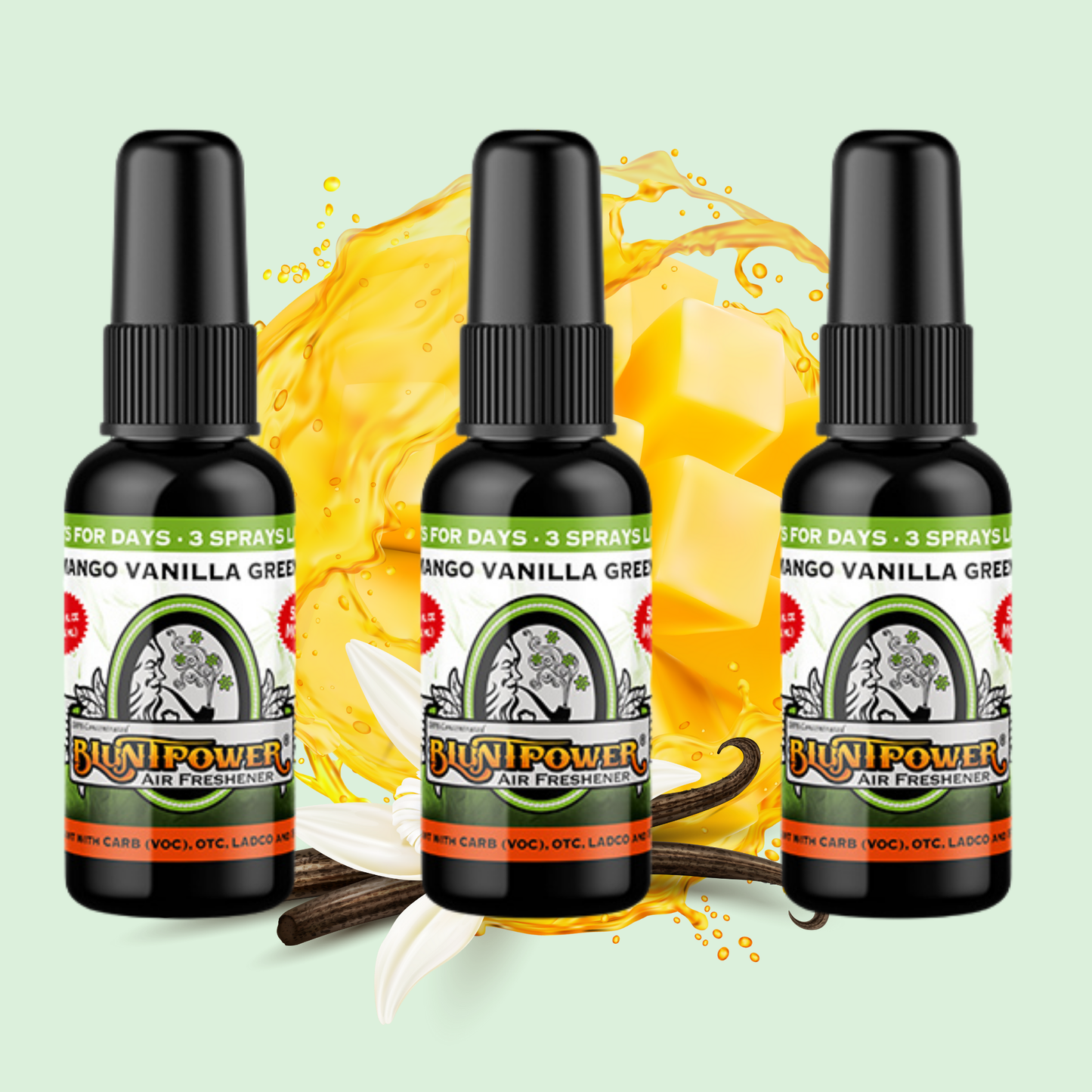 Mango Vanilla Green Air Freshener Spray - BluntPower Air Freshener
