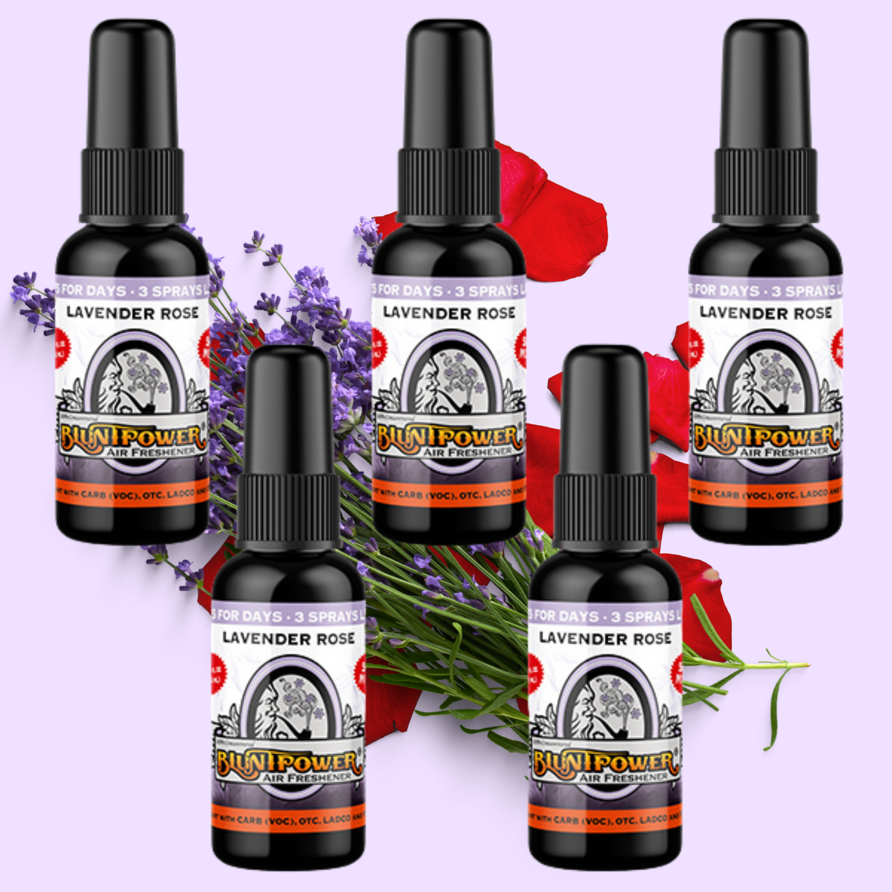 Lavender Rose Spray Air Freshener Bundle (5 Pack) - BluntPower Air Freshener