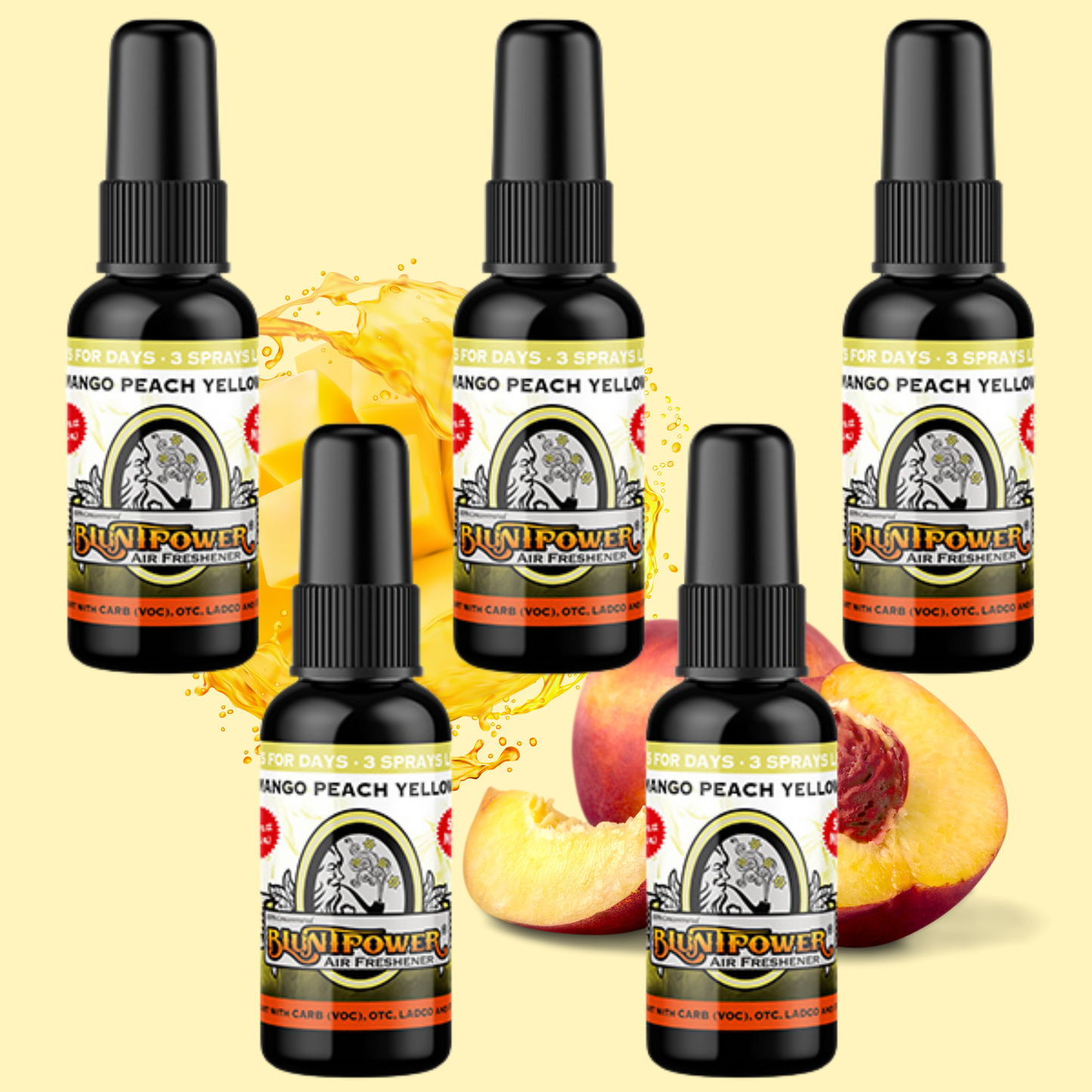 Mango Peach Yellow Air Freshener Bundle (5 Pack) - BluntPower Air Freshener