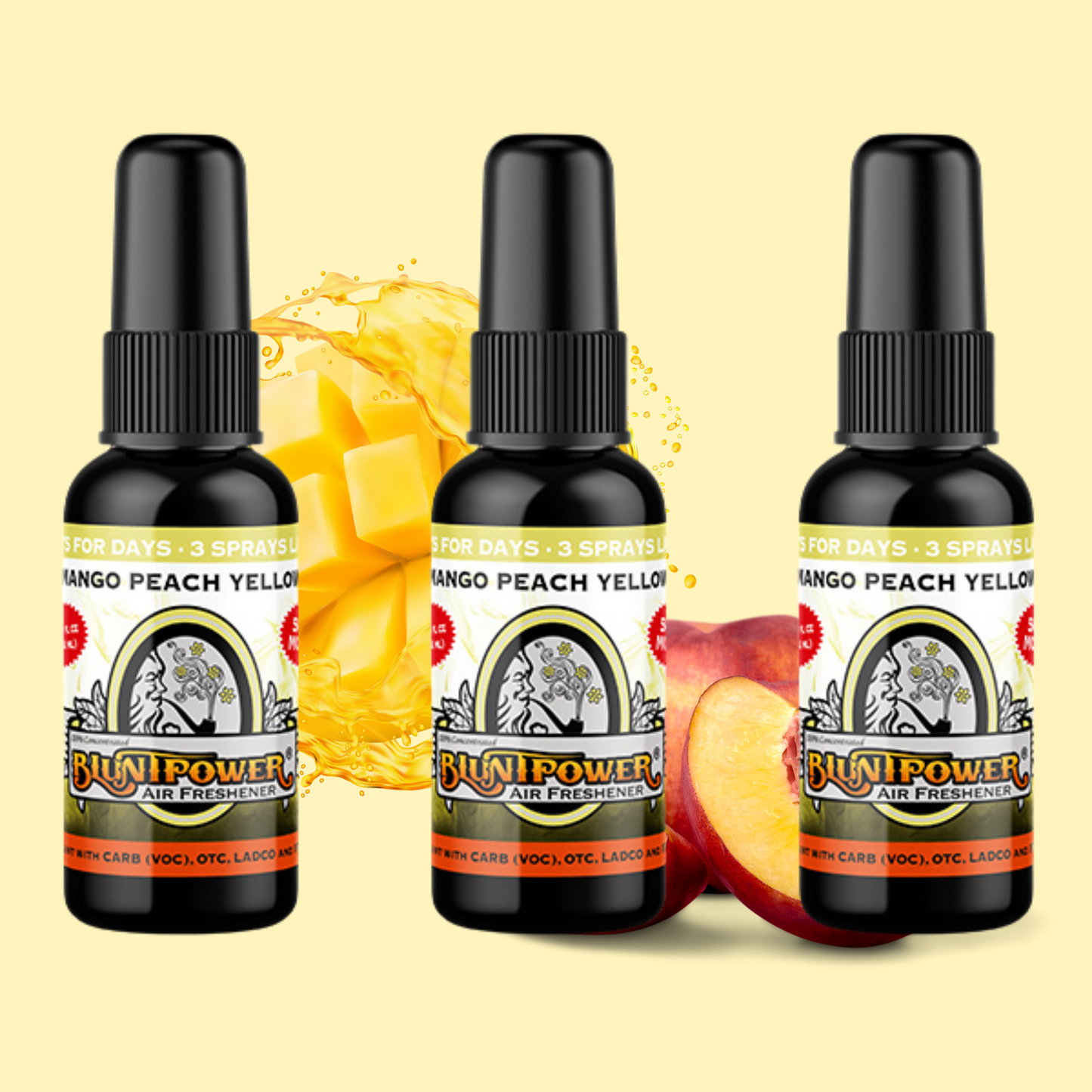 Mango Peach Yellow Air Freshener Bundle (3 Pack) - BluntPower Air Freshener