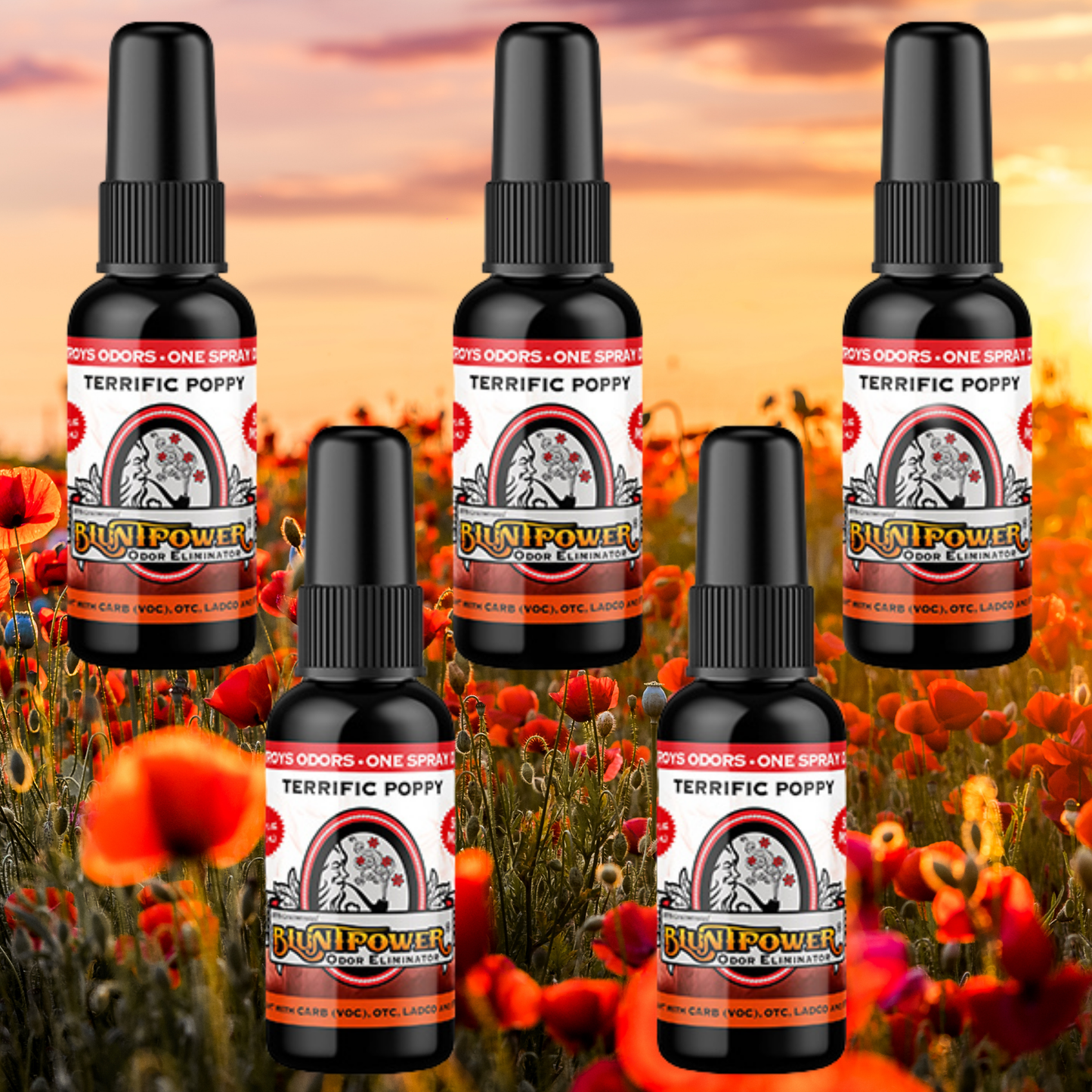 Terrific Poppy Odor Eliminator Spray - BluntPower Air Freshener