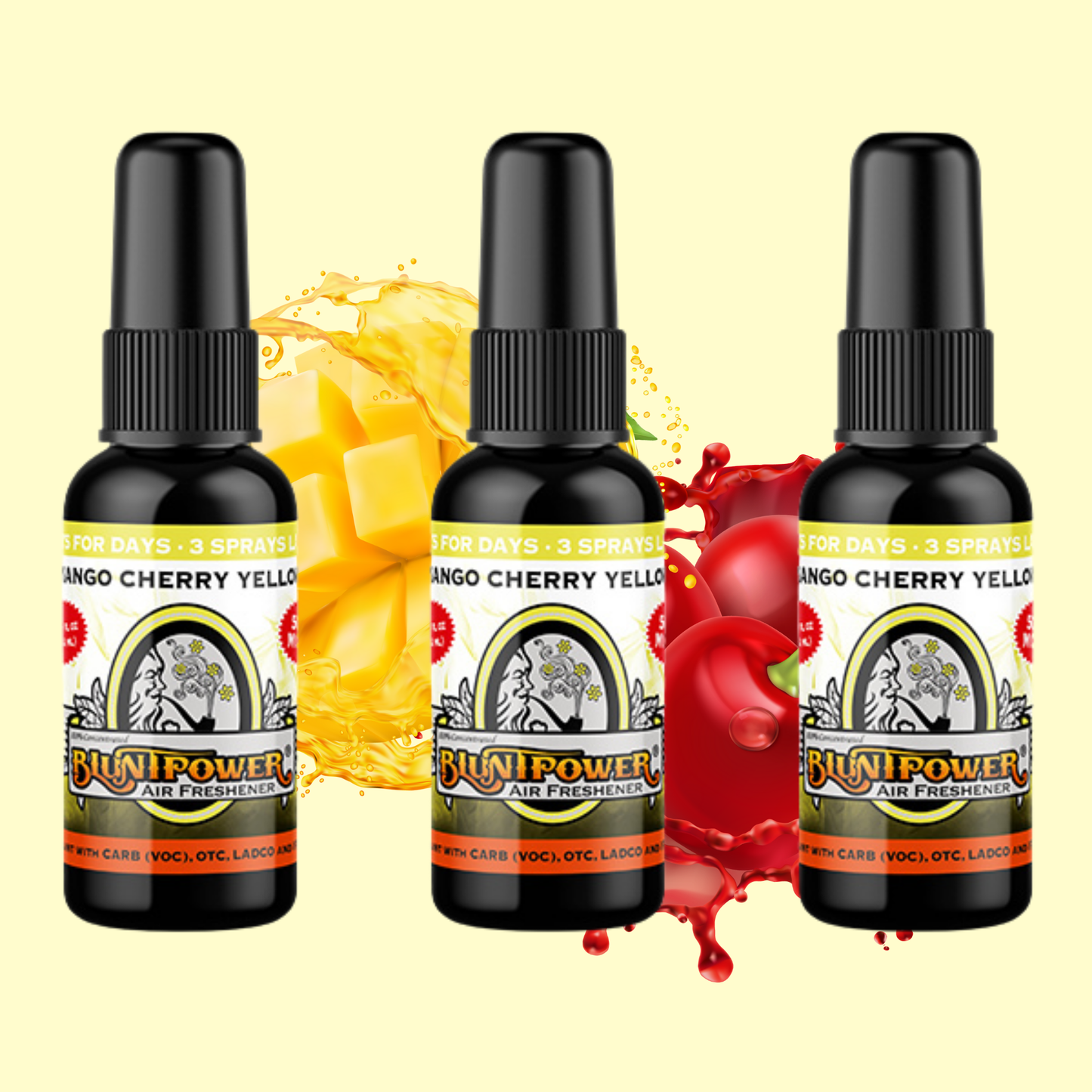 Mango Cherry Yellow Air Freshener Bundle (3 Pack) - BluntPower Air Freshener