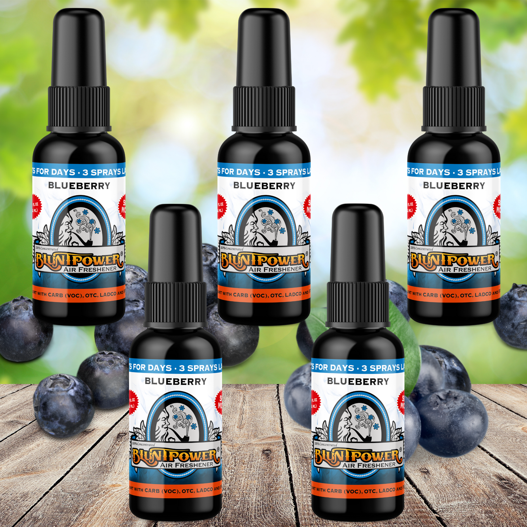 Blueberry Spray Air Freshener Bundle (5 Pack) - BluntPower Air Freshener