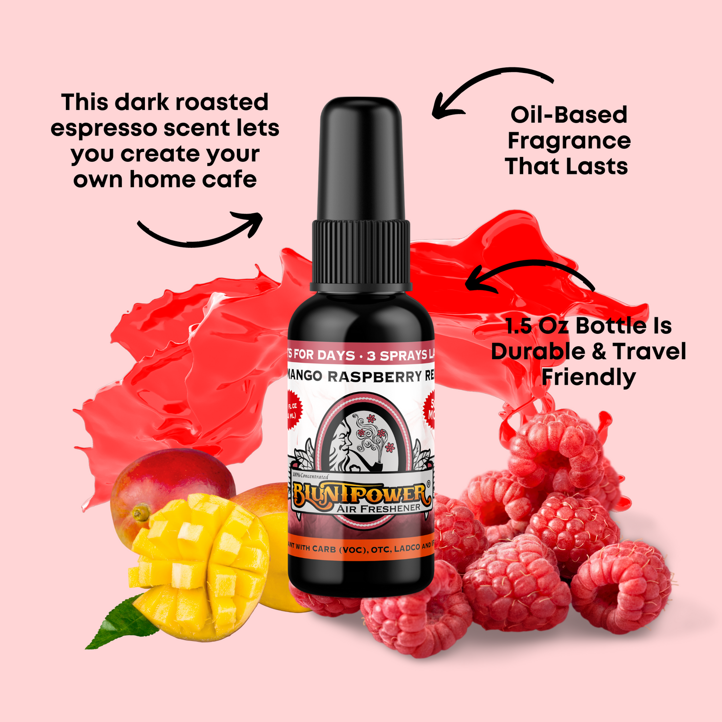 Mango Raspberry Red Air Freshener Spray - BluntPower Air Freshener