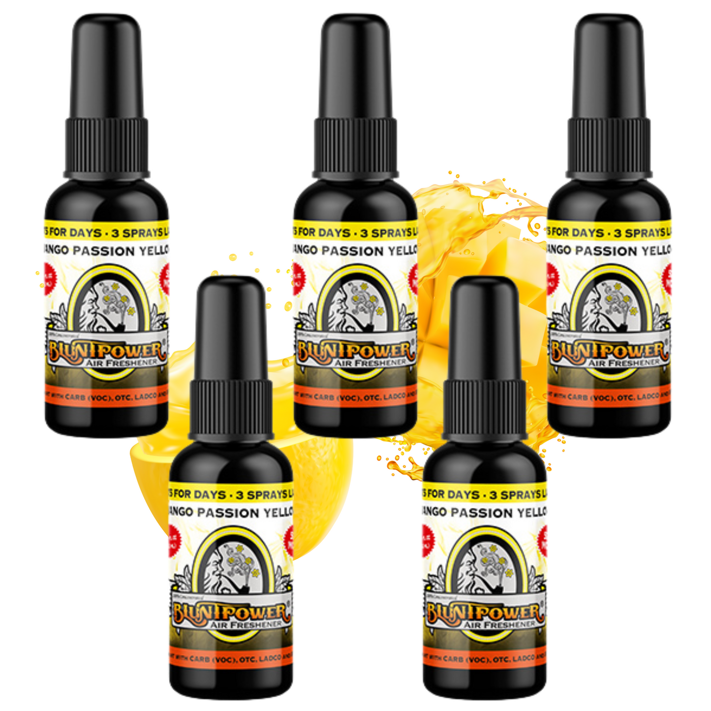 Mango Passion Yellow Air Freshener Bundle (5 Pack) - BluntPower Air Freshener