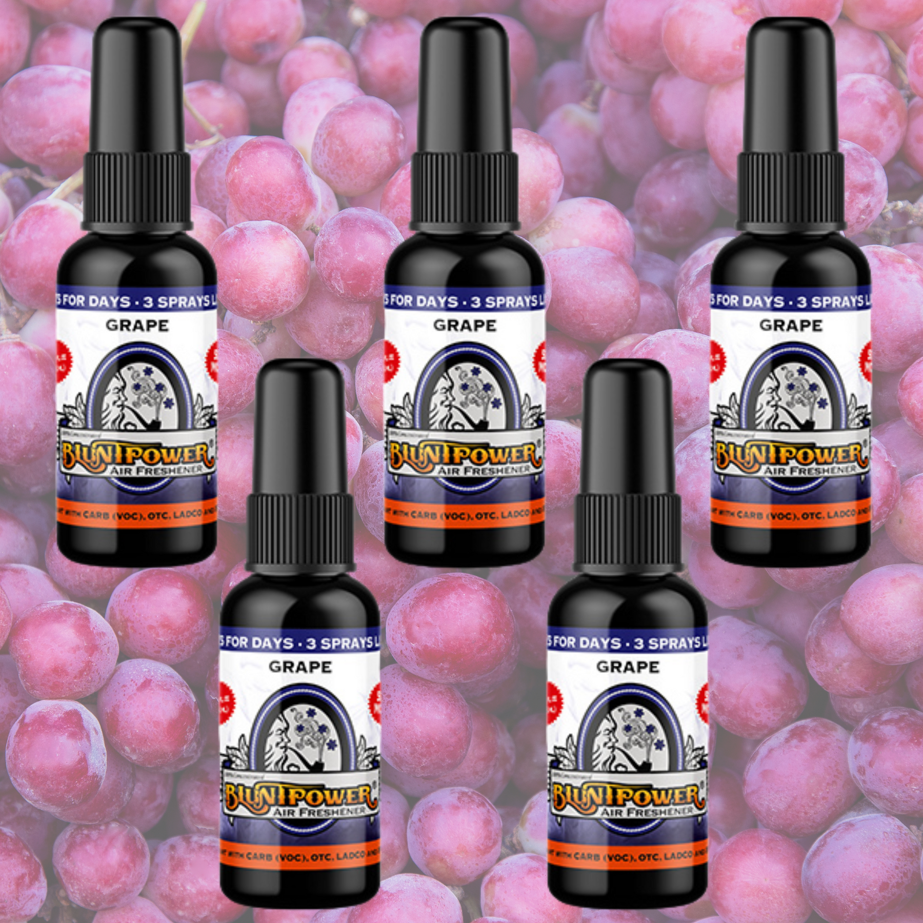 Grape Spray Air Freshener Bundle (5 Pack) - BluntPower Air Freshener