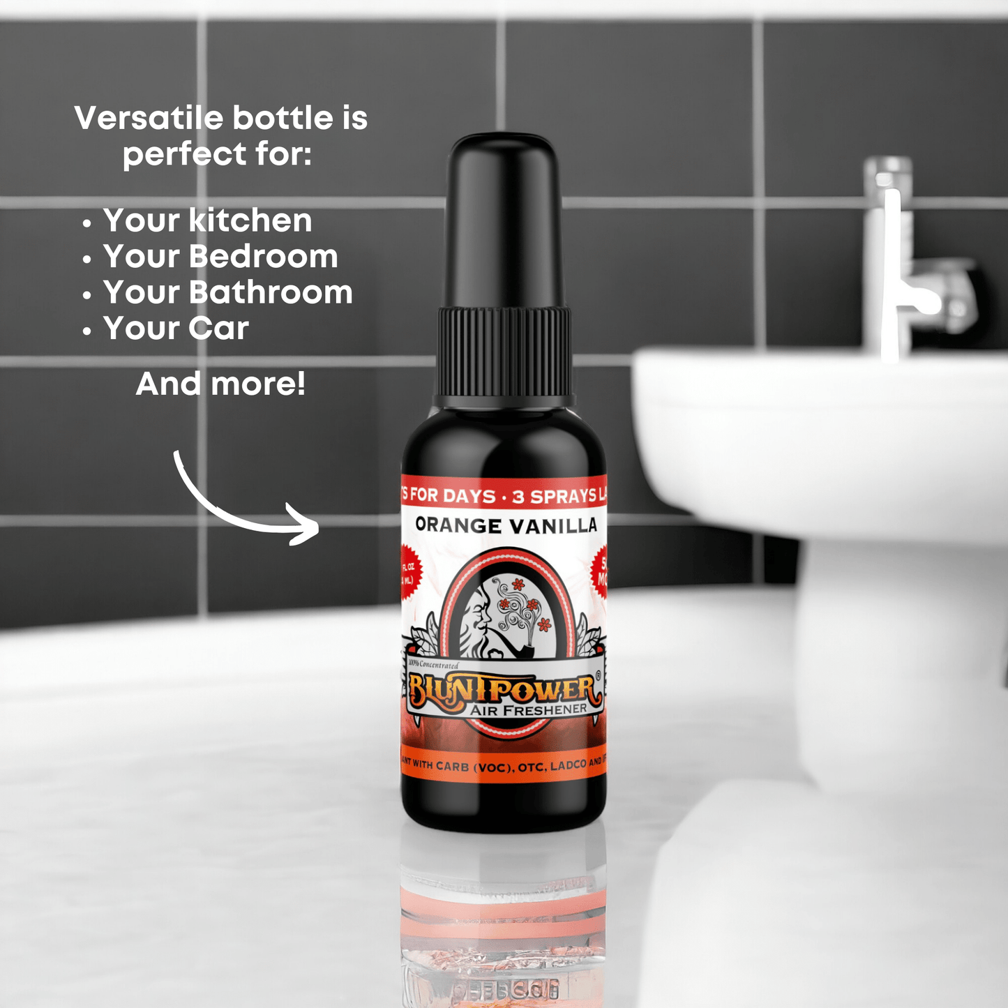 Orange Vanilla Air Freshener Spray - BluntPower Air Freshener
