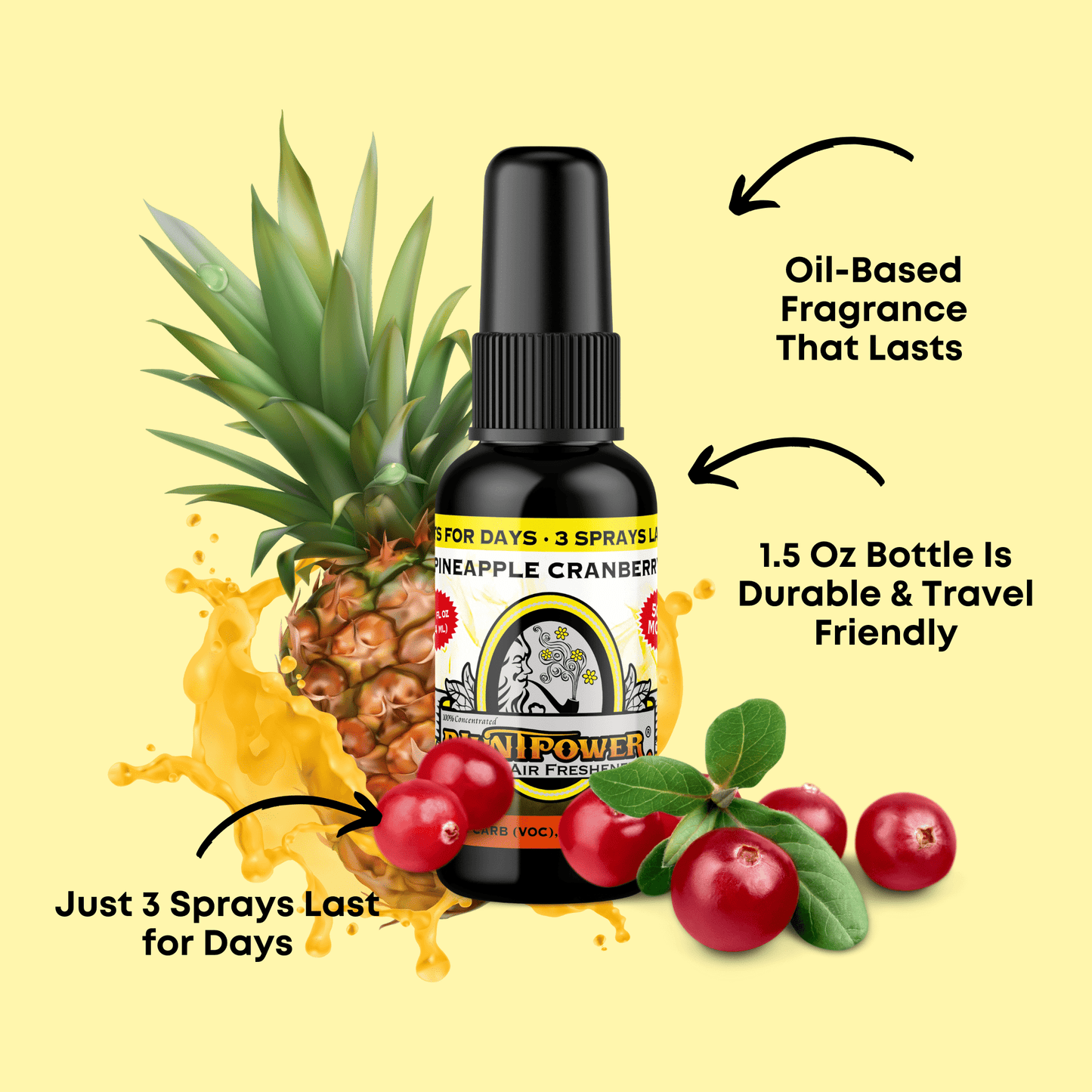 Pineapple Cranberry Air Freshener Spray - BluntPower Air Freshener