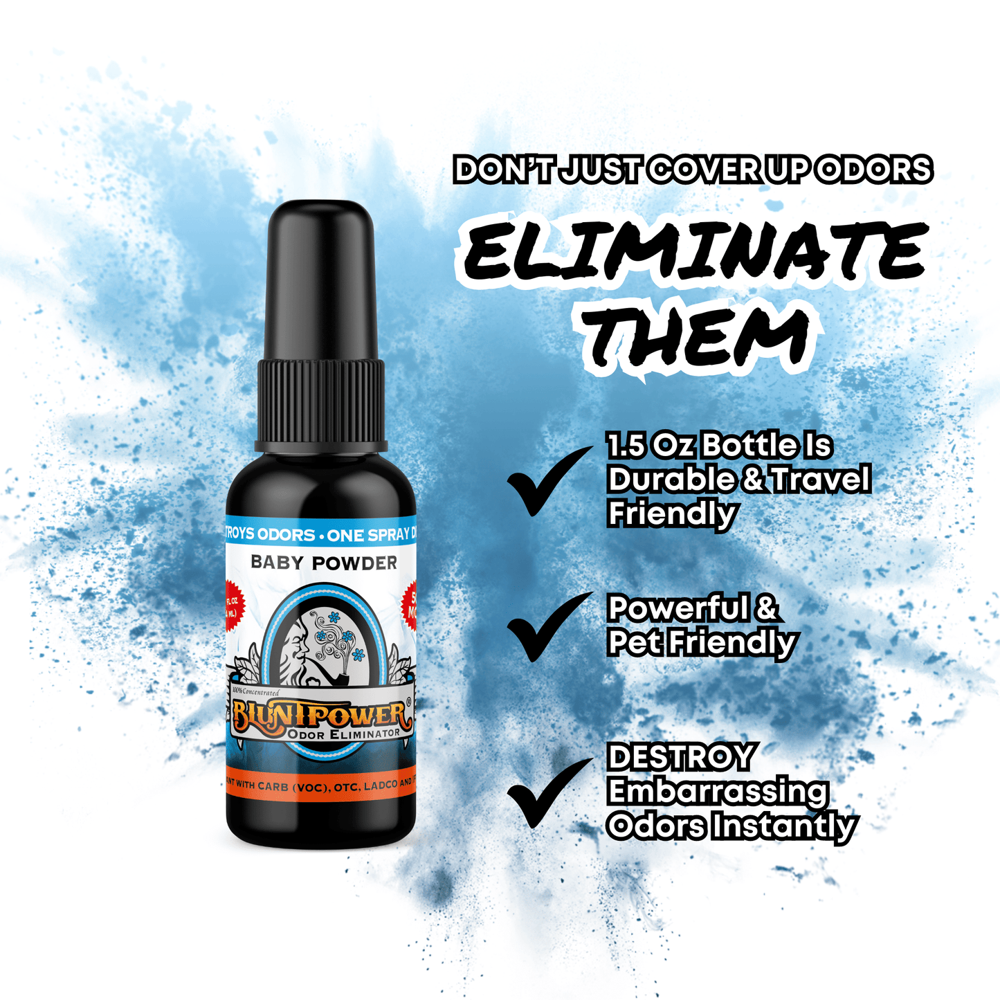 Baby Powder Odor Eliminator Spray - BluntPower Air Freshener