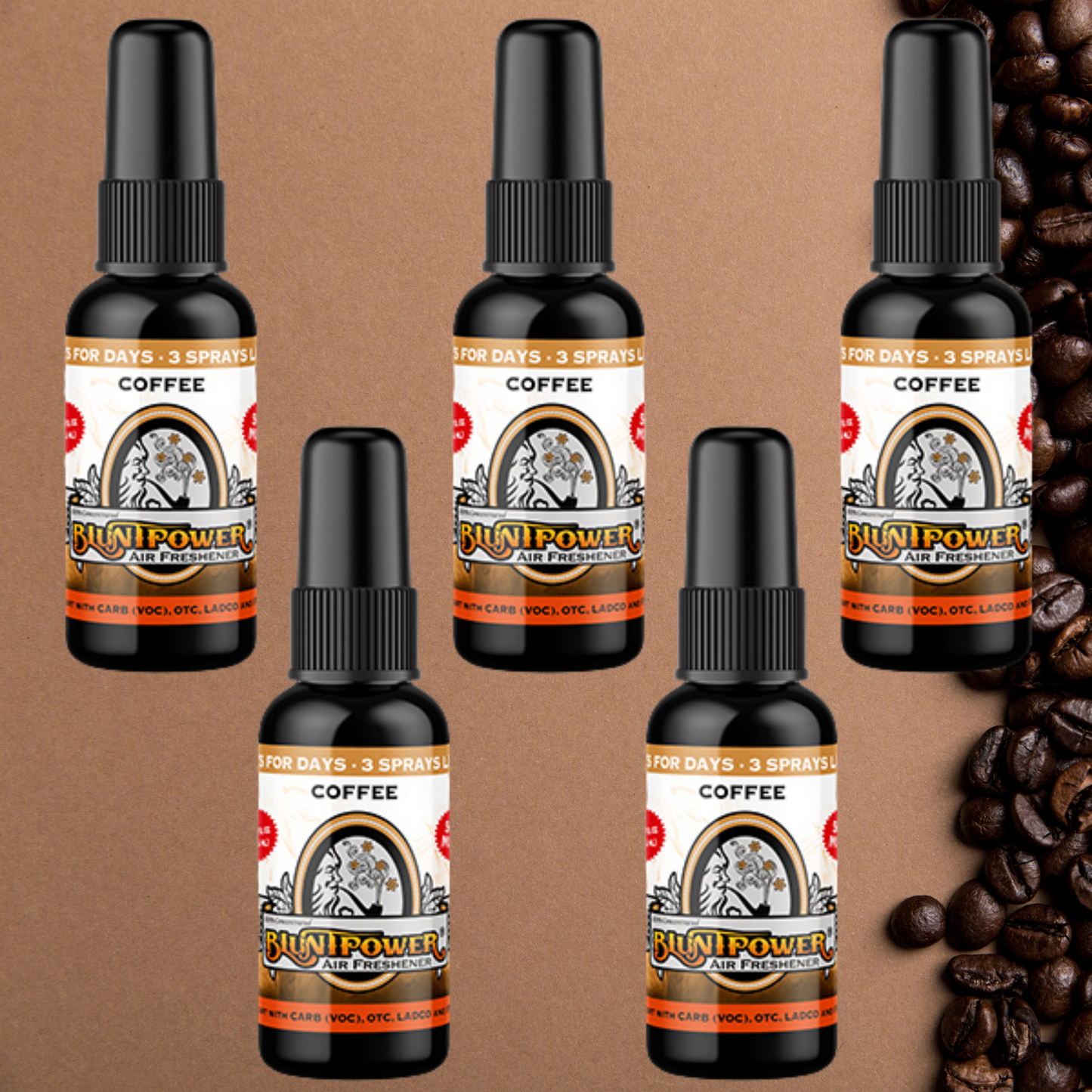 Coffee Spray Air Freshener Bundle (5 Pack) - BluntPower Air Freshener
