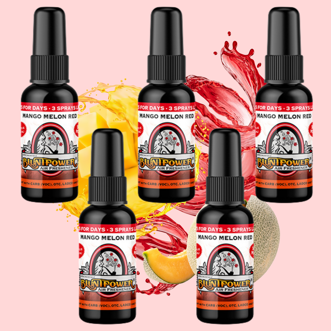 Mango Melon Red Air Freshener Bundle (5 Pack) - BluntPower Air Freshener