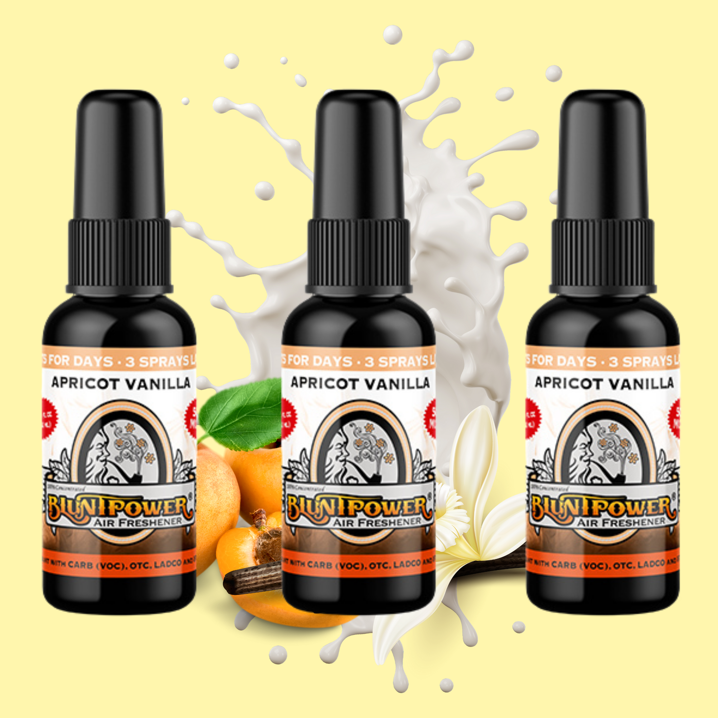 Apricot Vanilla Spray Air Freshener Bundle (3 Pack) - BluntPower Air Freshener