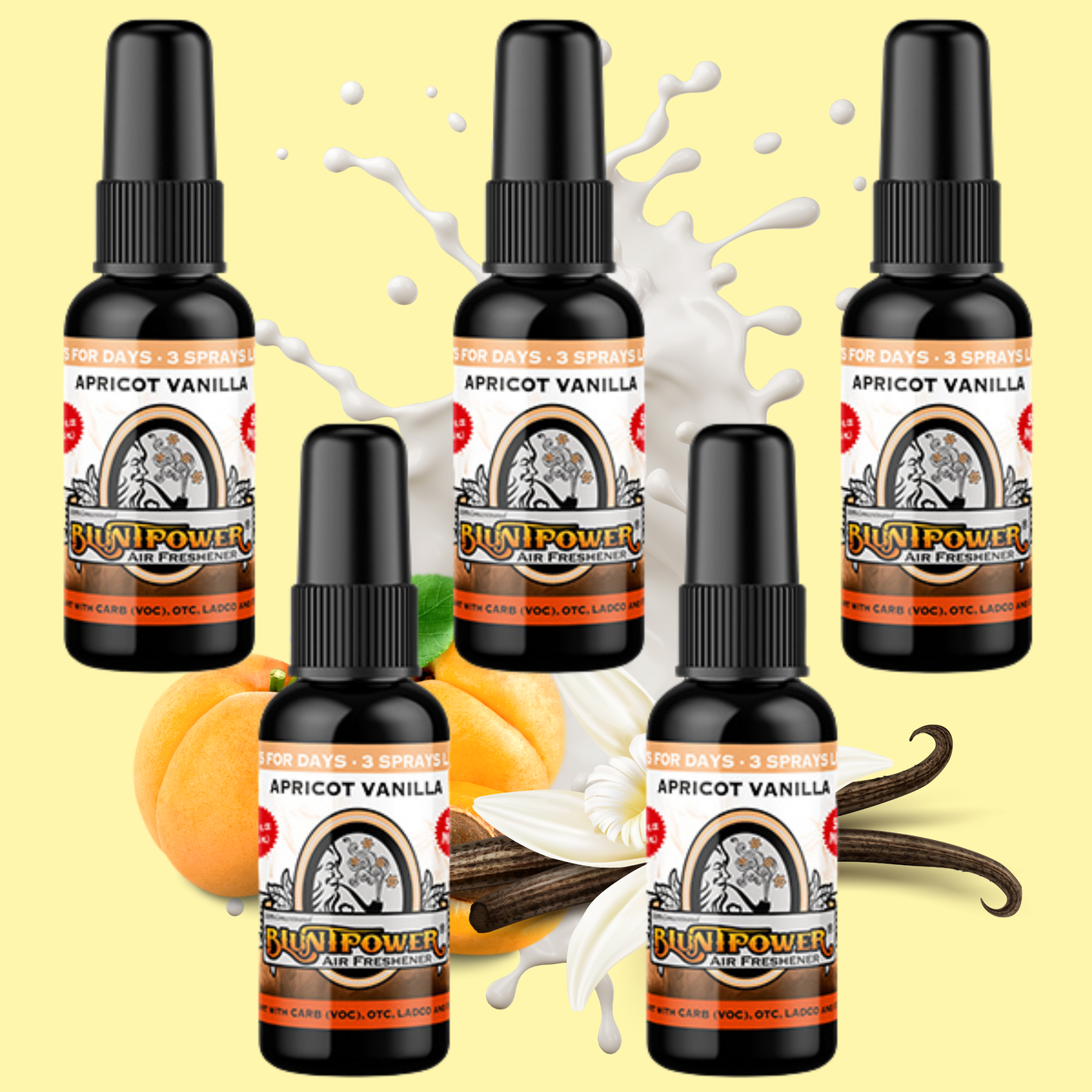 Apricot Vanilla Spray Air Freshener Bundle (5 Pack) - BluntPower Air Freshener