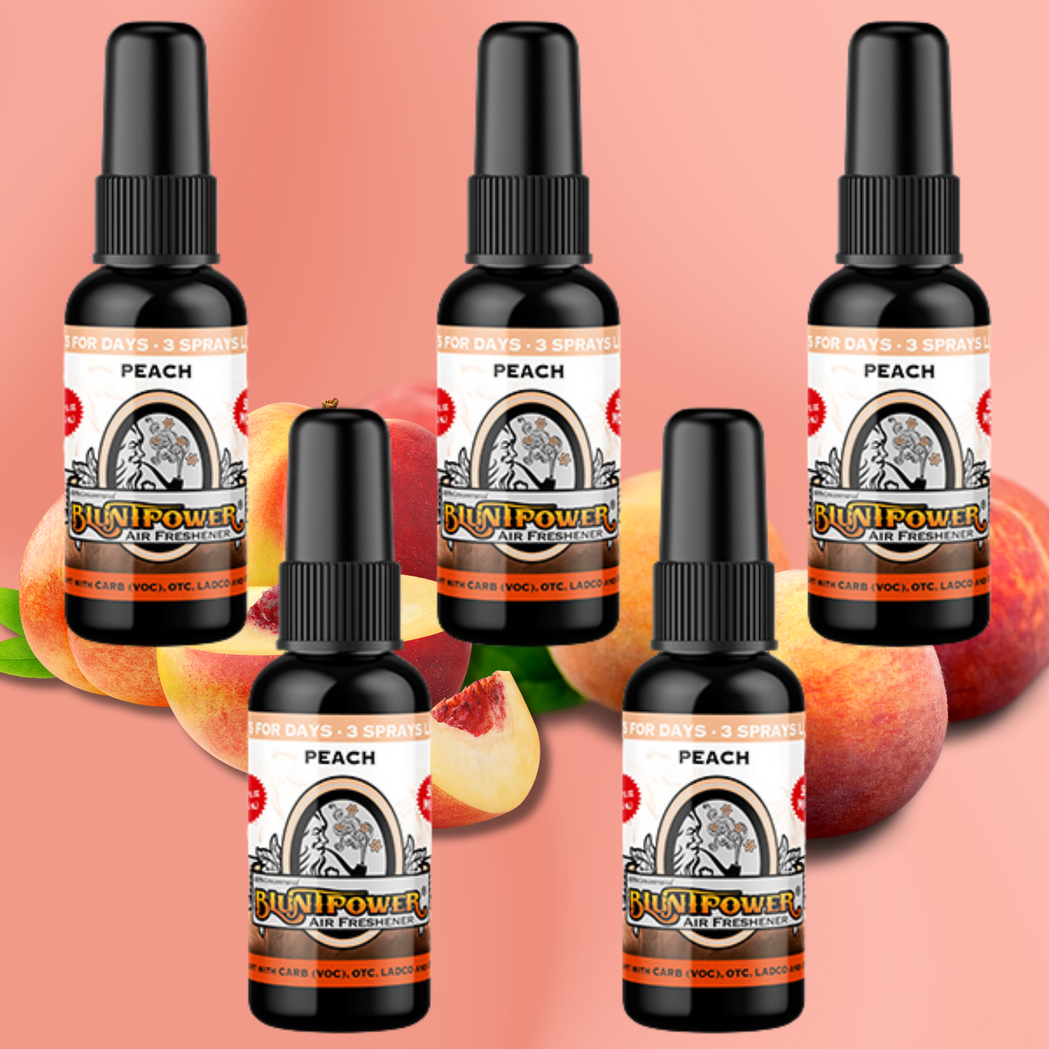 Peach Air Freshener Bundle (5 Pack) - BluntPower Air Freshener