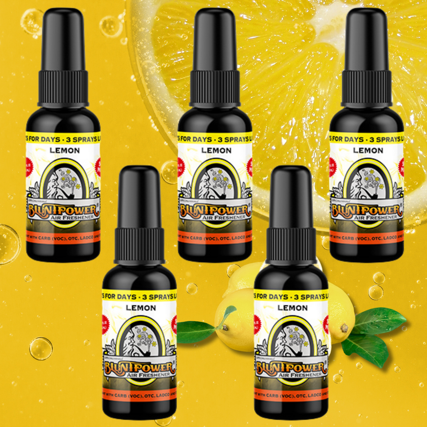 Lemon Spray Air Freshener Bundle (5 Pack) - BluntPower Air Freshener