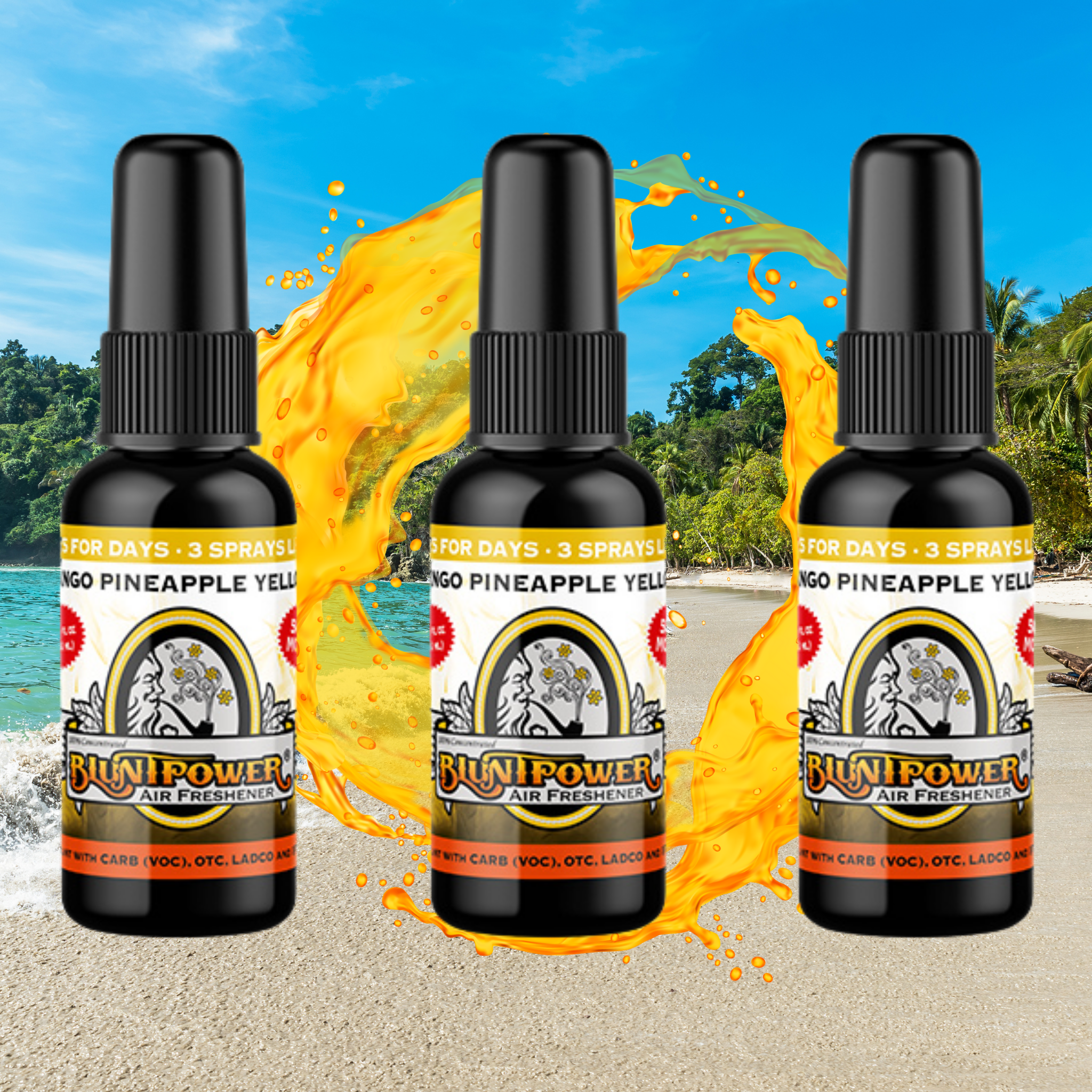 Mango Pineapple Yellow Air Freshener Spray - BluntPower Air Freshener