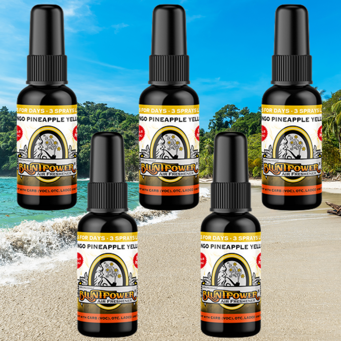 Mango Pineapple Yellow Air Freshener Bundle (5 Pack) - BluntPower Air Freshener