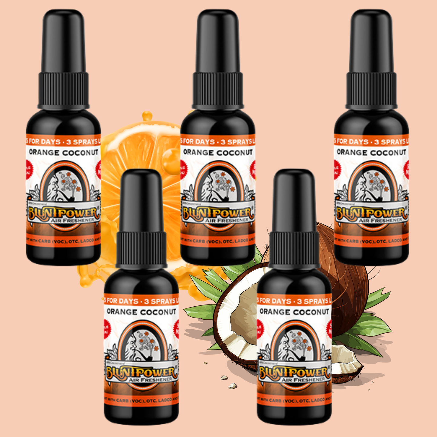 Orange Coconut Air Freshener Spray - BluntPower Air Freshener