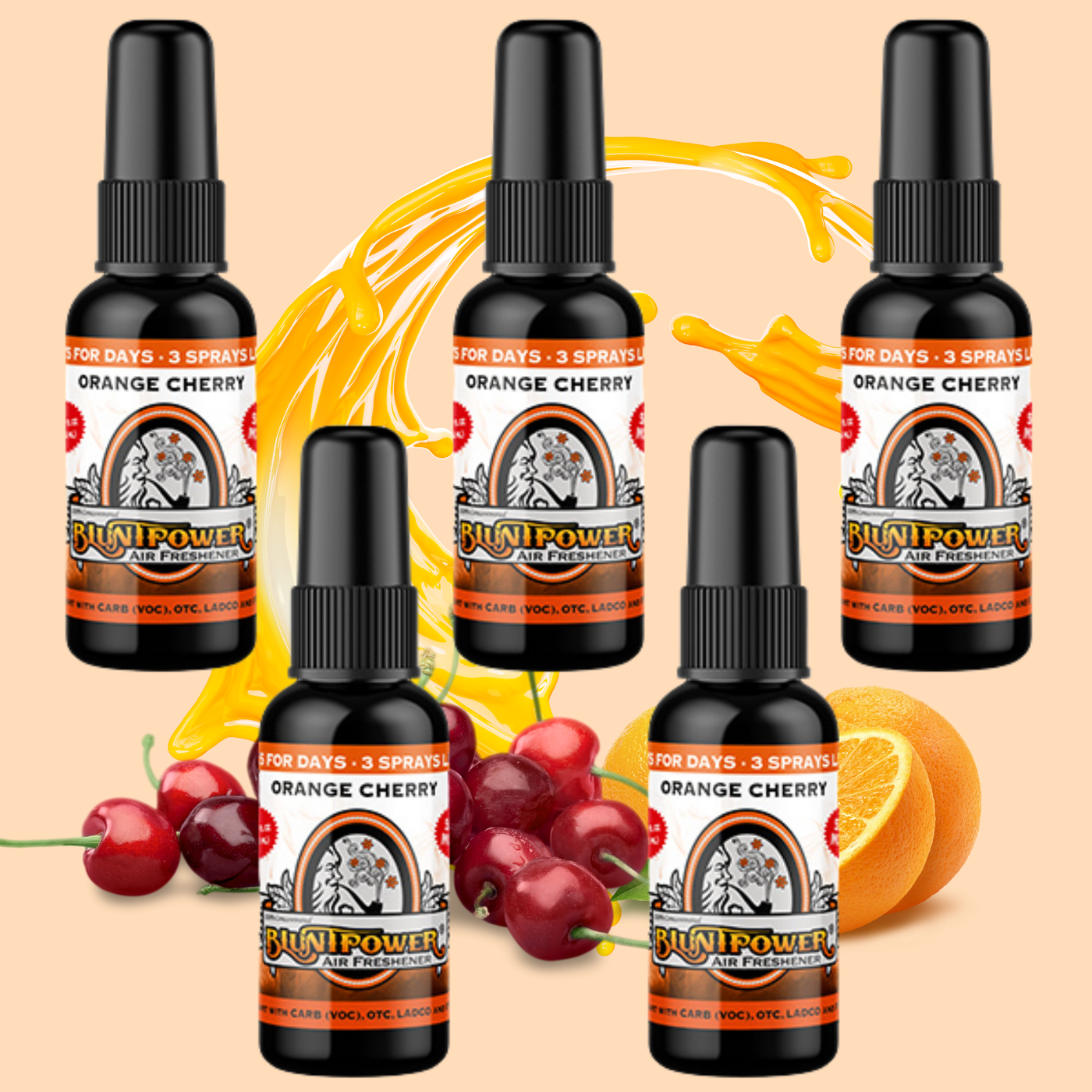 Orange Cherry Air Freshener Bundle (5 Pack) - BluntPower Air Freshener