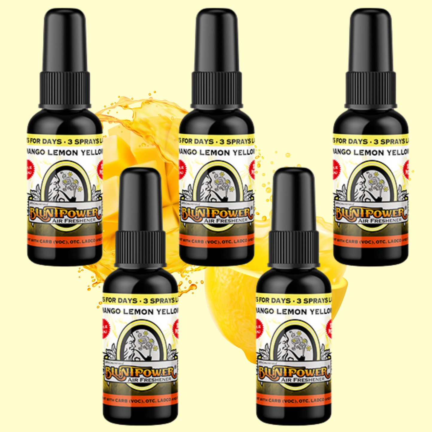 Mango Lemon Yellow Air Freshener Bundle (5 Pack) - BluntPower Air Freshener