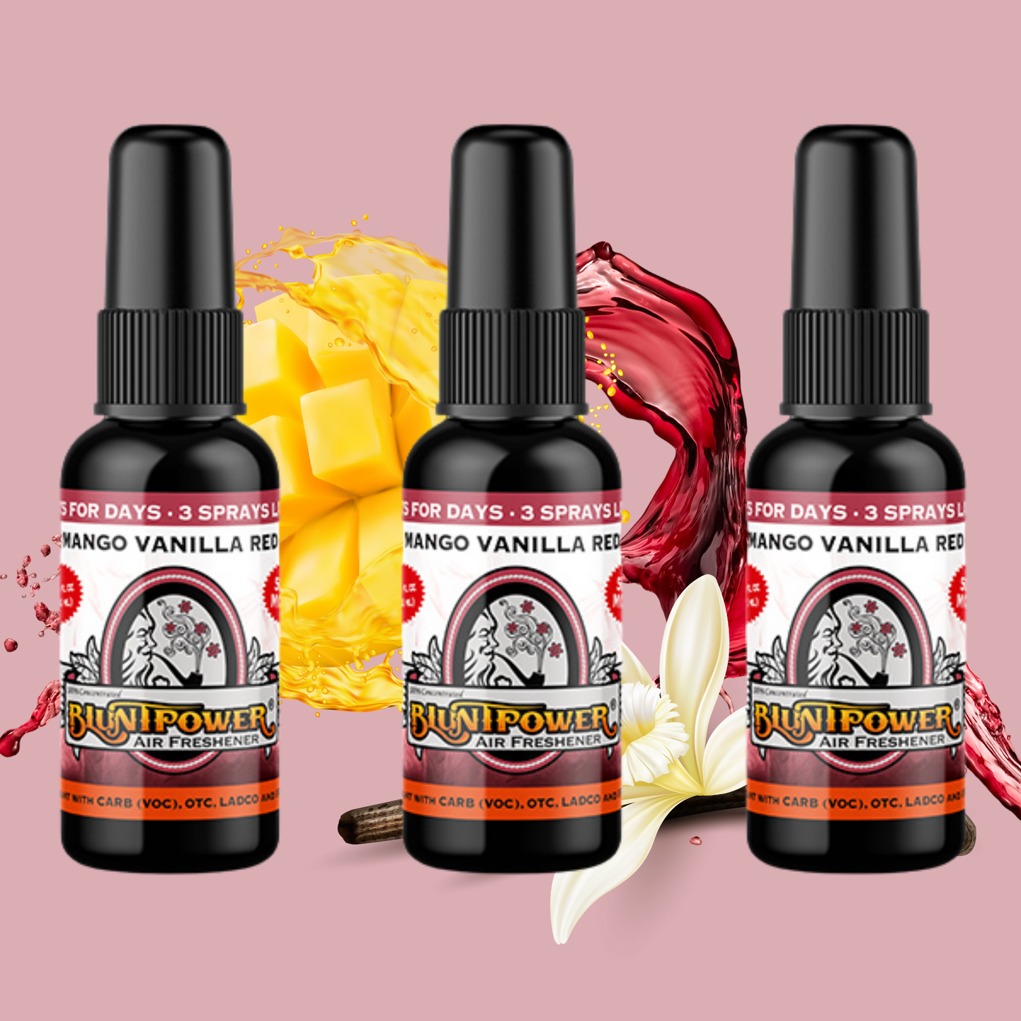 Mango Vanilla Red Air Freshener Bundle (3 Pack) - BluntPower Air Freshener