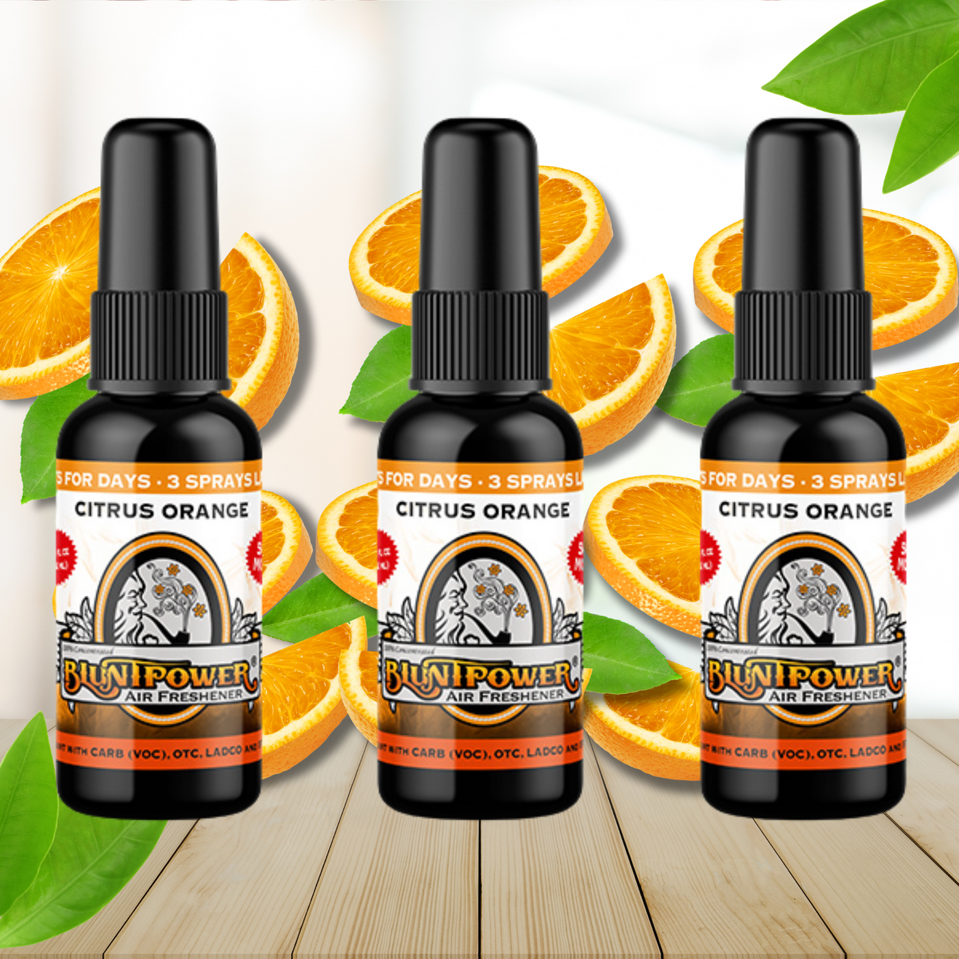 Citrus Orange Spray Air Freshener Bundle (3 Pack) - BluntPower Air Freshener