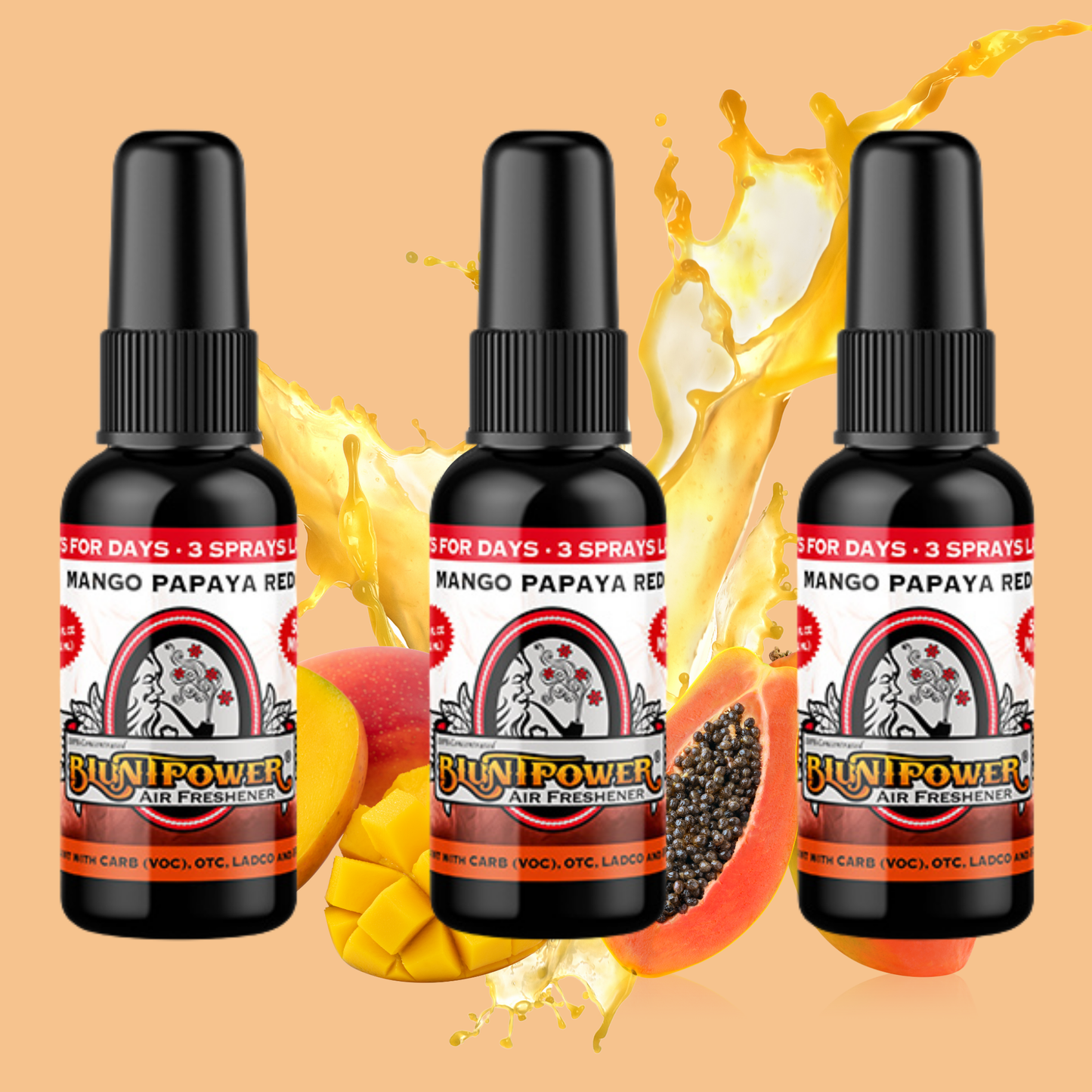 Mango Papaya Red Air Freshener Bundle (3 Pack) - BluntPower Air Freshener