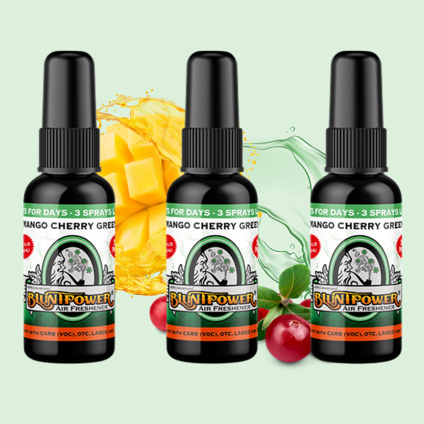 Mango Cherry Green Air Freshener Spray - BluntPower Air Freshener