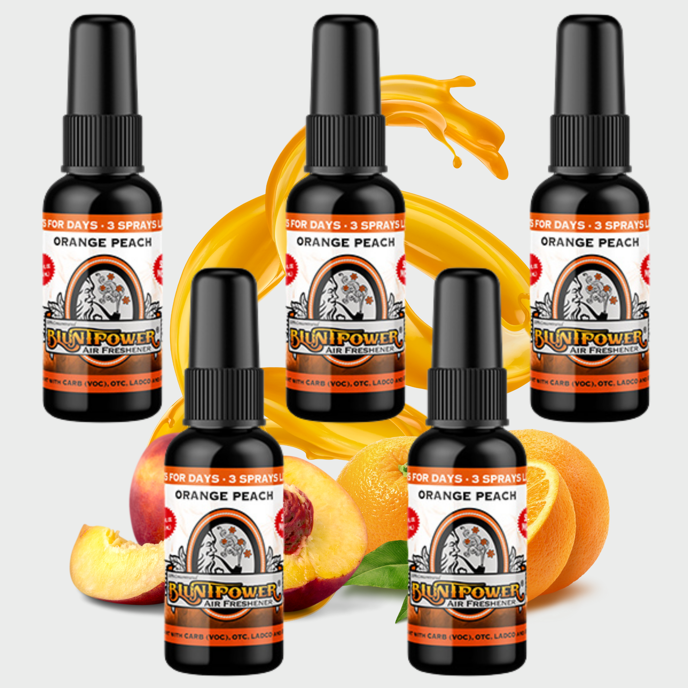 Orange Peach Air Freshener Bundle (5 Pack) - BluntPower Air Freshener