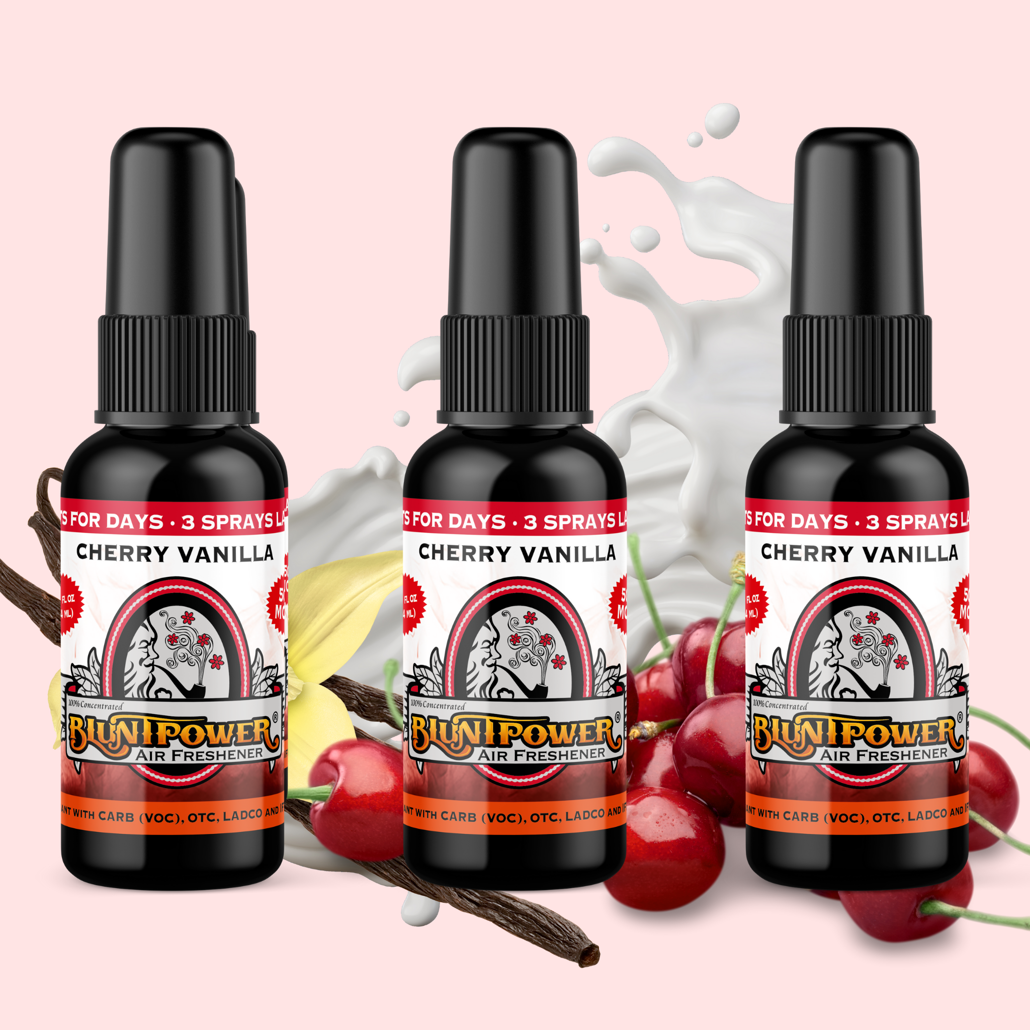 Cherry Vanilla Spray Air Freshener Bundle (3 Pack) - BluntPower Air Freshener