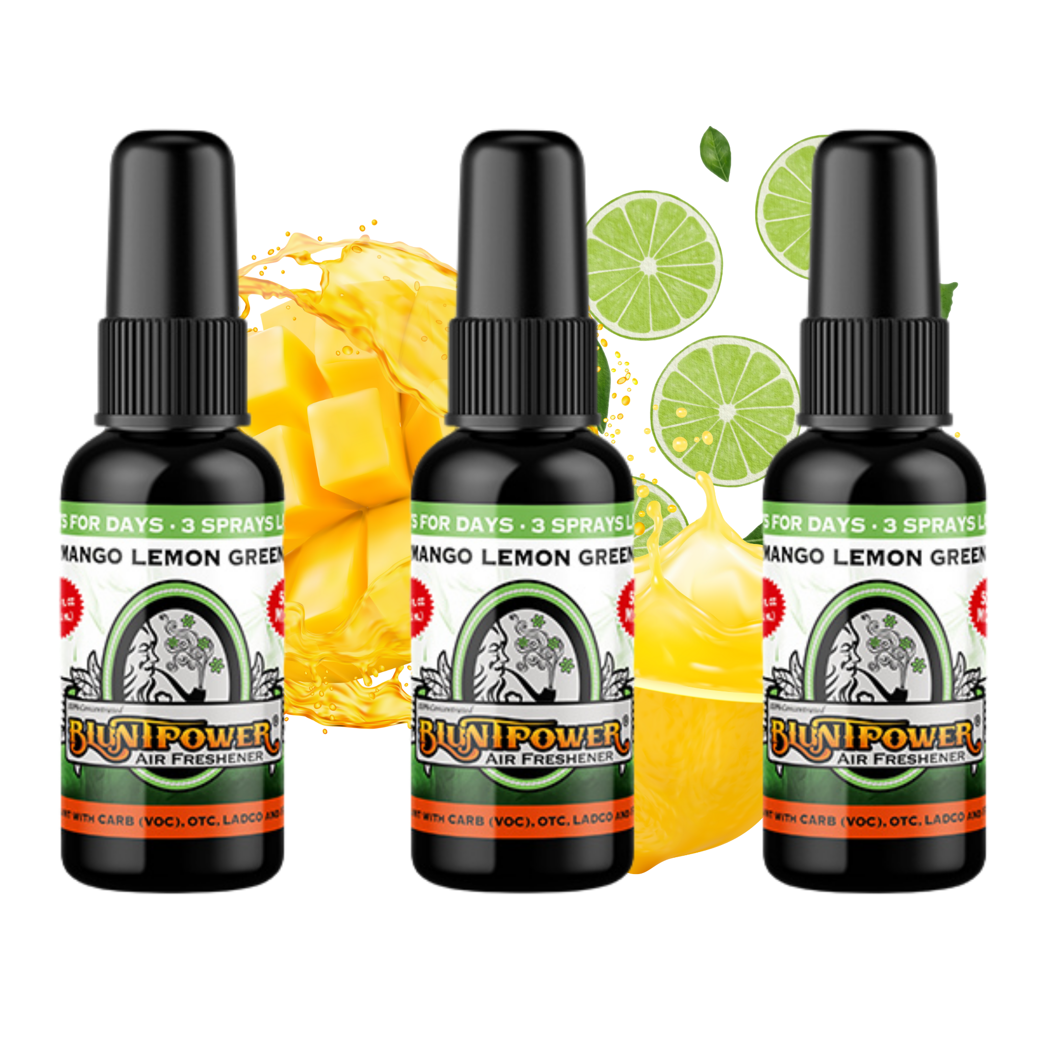 Mango Lemon Green Air Freshener Bundle (3 Pack) - BluntPower Air Freshener