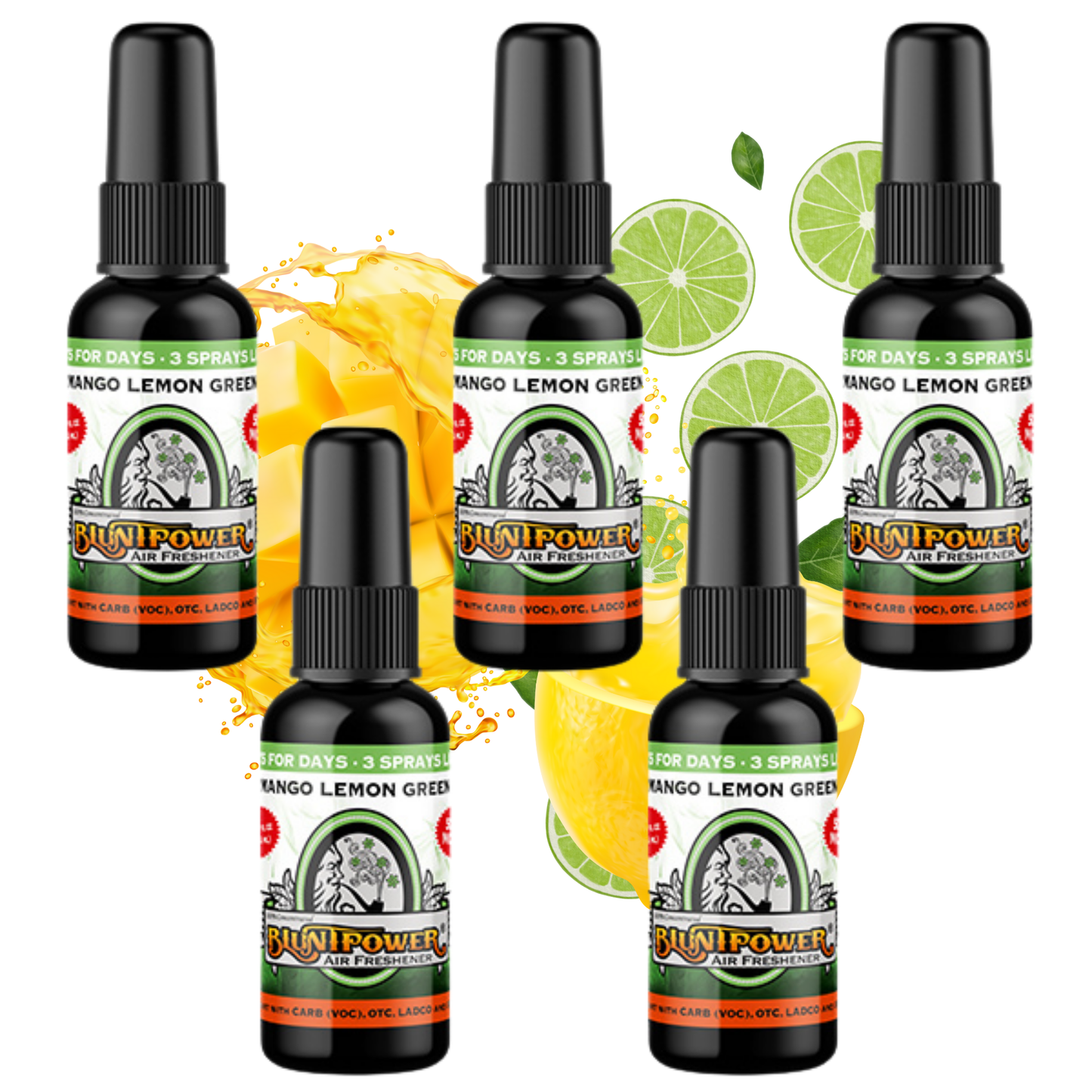 Mango Lemon Green Air Freshener Bundle (5 Pack) - BluntPower Air Freshener