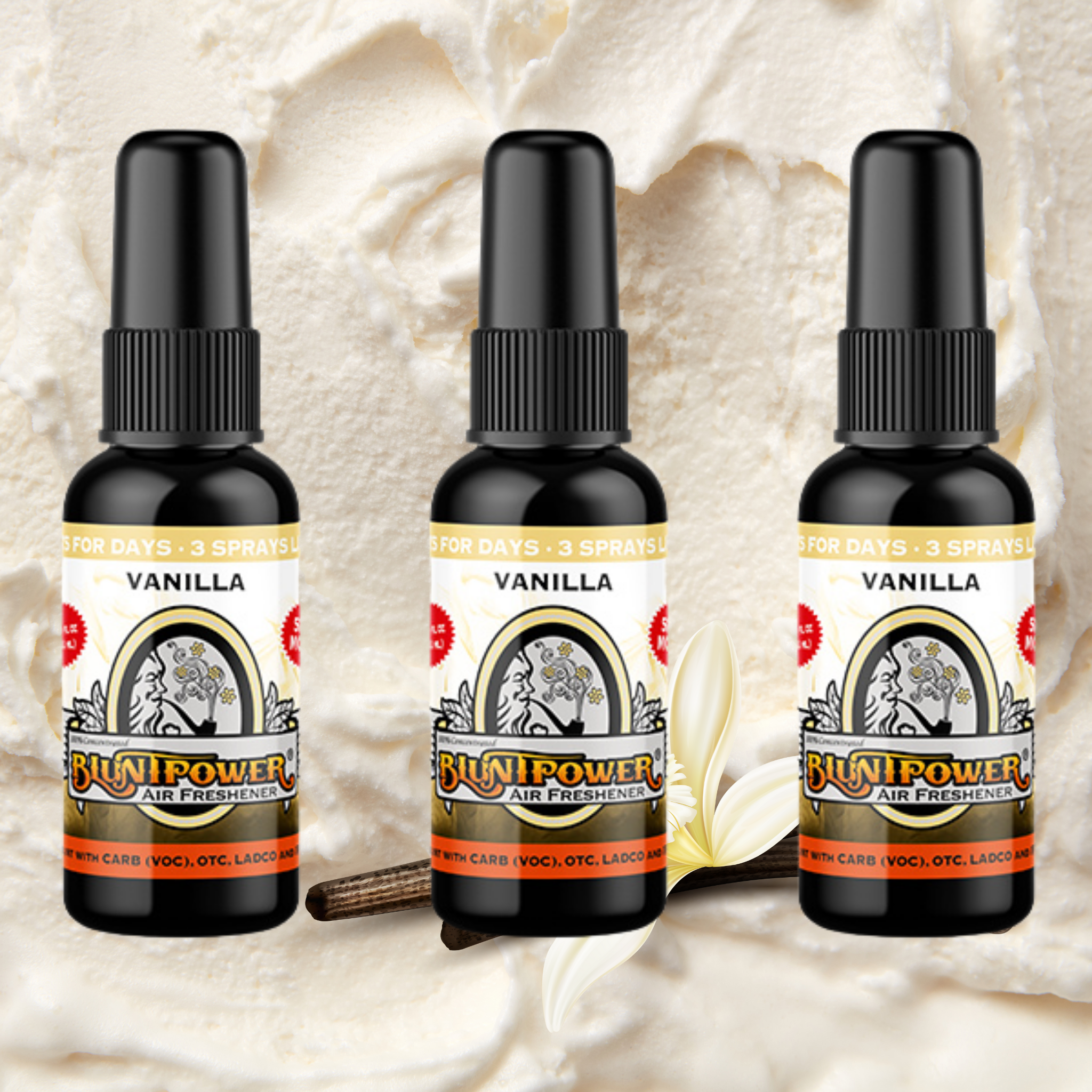 Vanilla Spray Air Freshener Bundle (3 Pack) - BluntPower Air Freshener