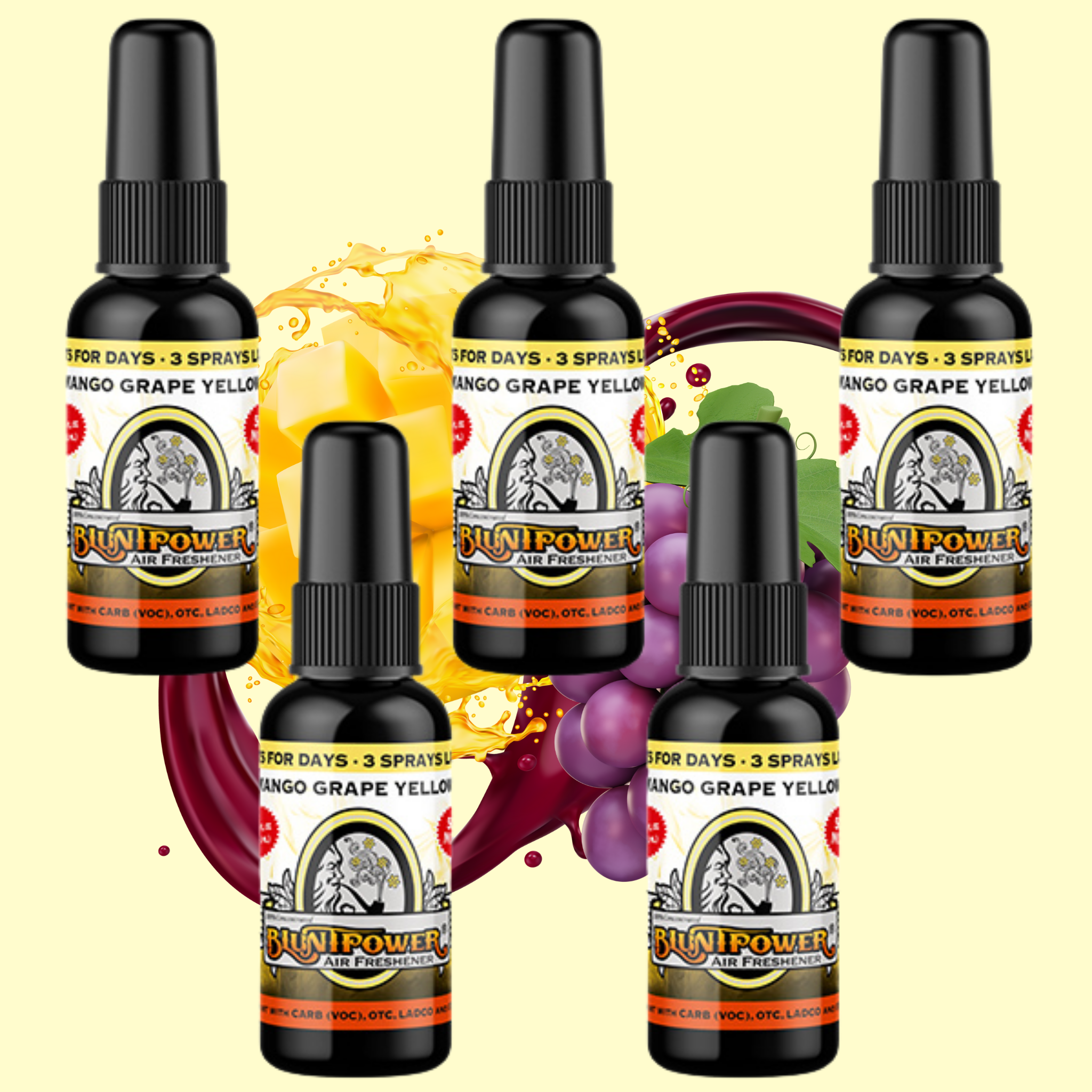 Mango Grape Yellow Air Freshener Spray - BluntPower Air Freshener