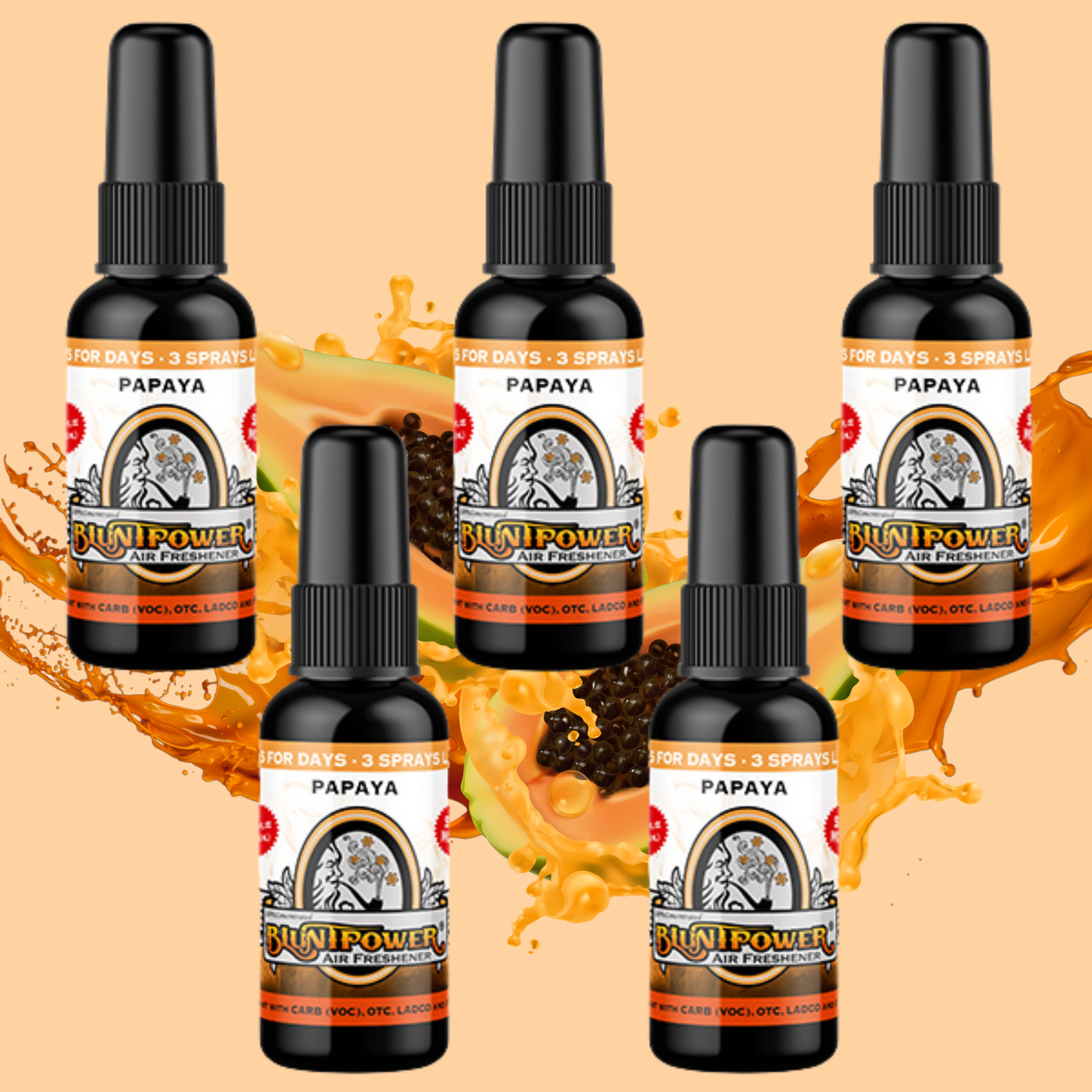 Papaya Air Freshener Bundle (5 Pack) - BluntPower Air Freshener