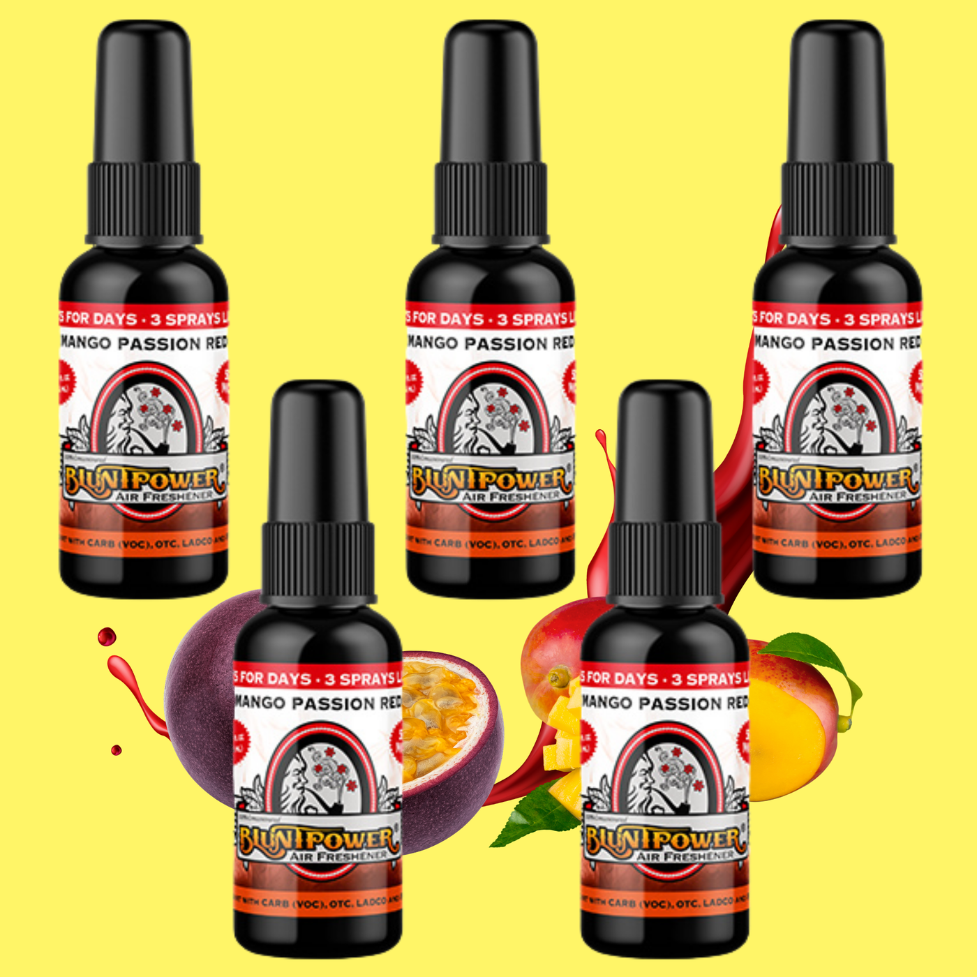 Mango Passion Red Air Freshener Bundle (5 Pack) - BluntPower Air Freshener