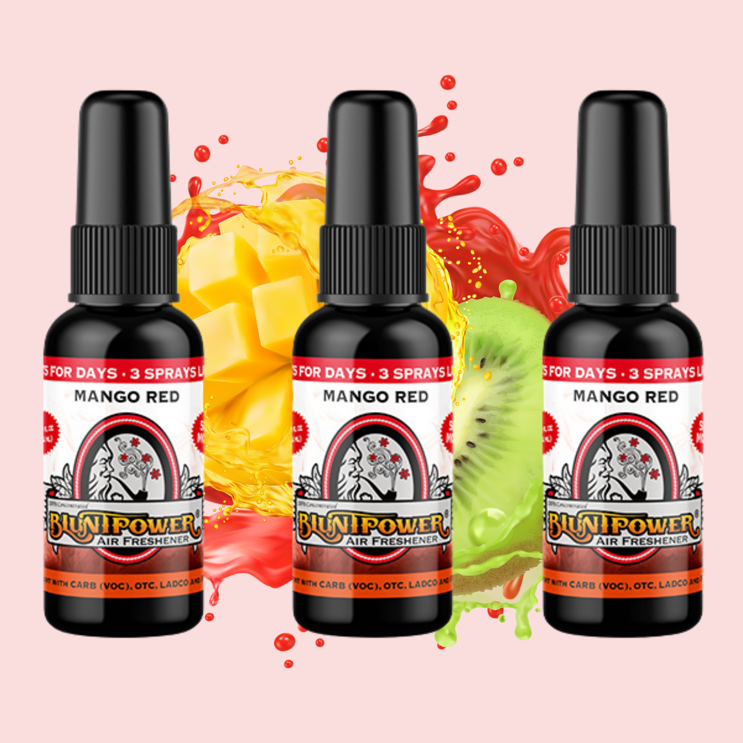 Mango Red Air Freshener Spray Bundle (3 Pack) - BluntPower Air Freshener